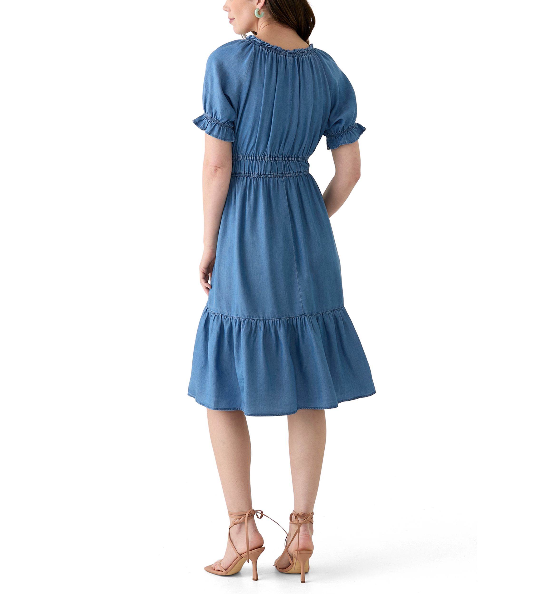 Womens Linen Midi Dress