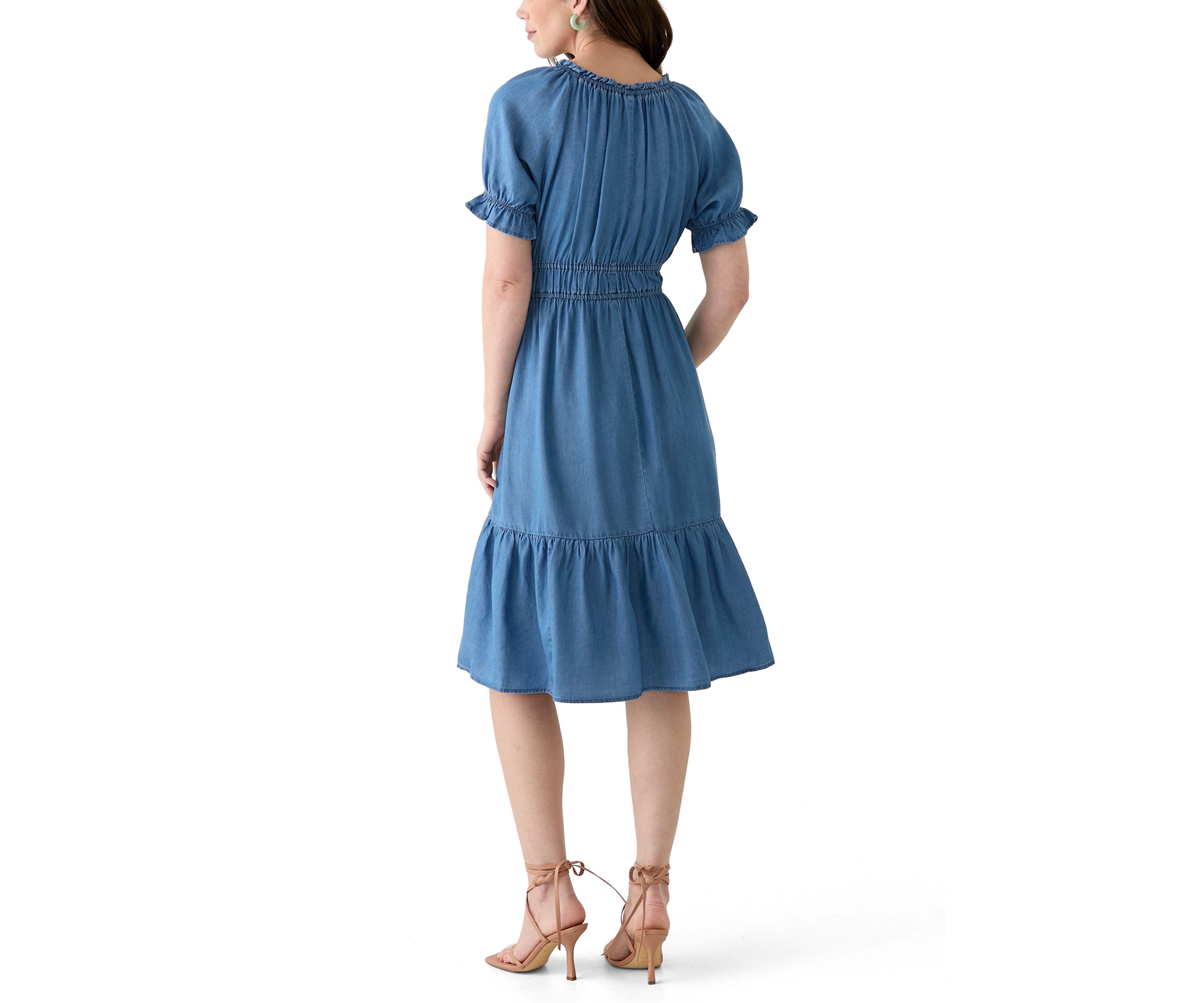 Womens Linen Midi Dress
