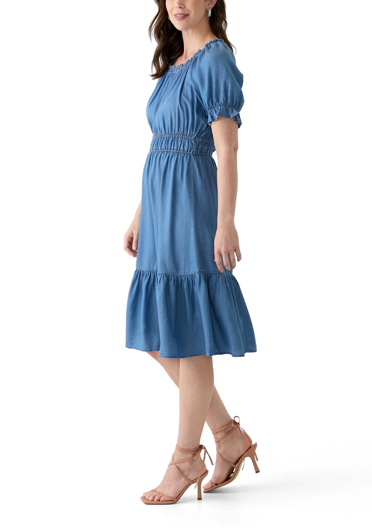 Womens Linen Midi Dress