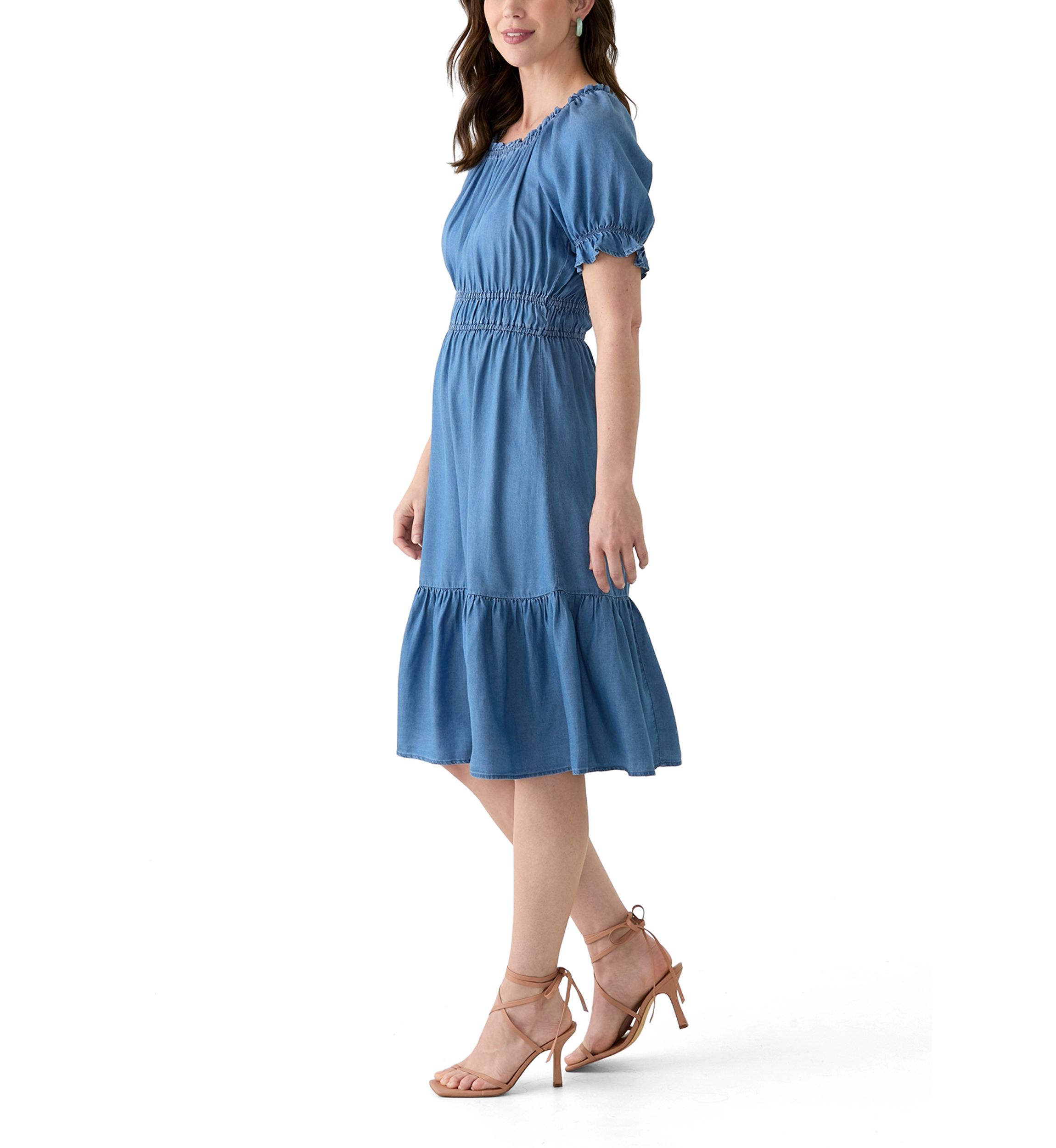 Womens Linen Midi Dress