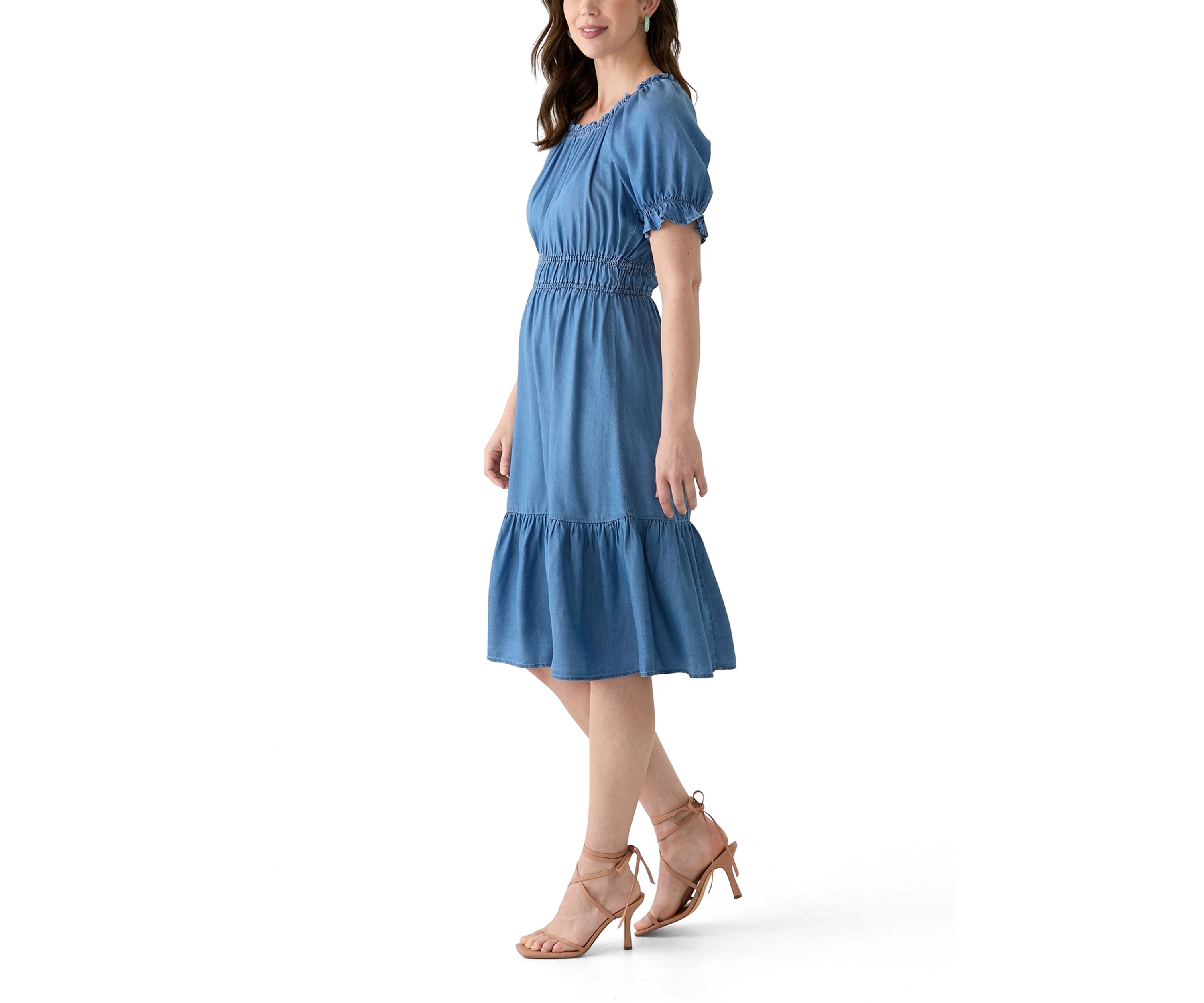Womens Linen Midi Dress