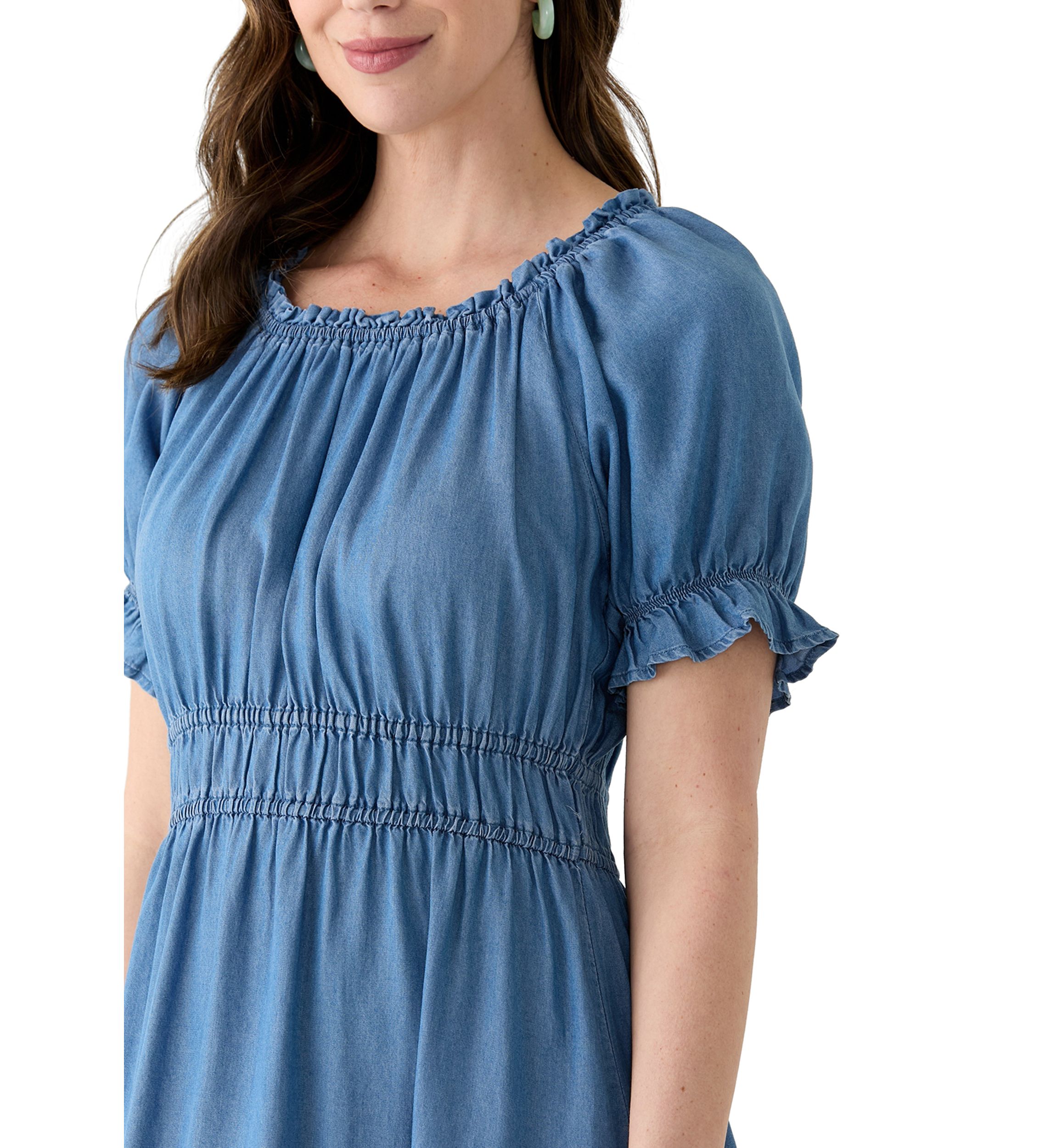 Womens Linen Midi Dress