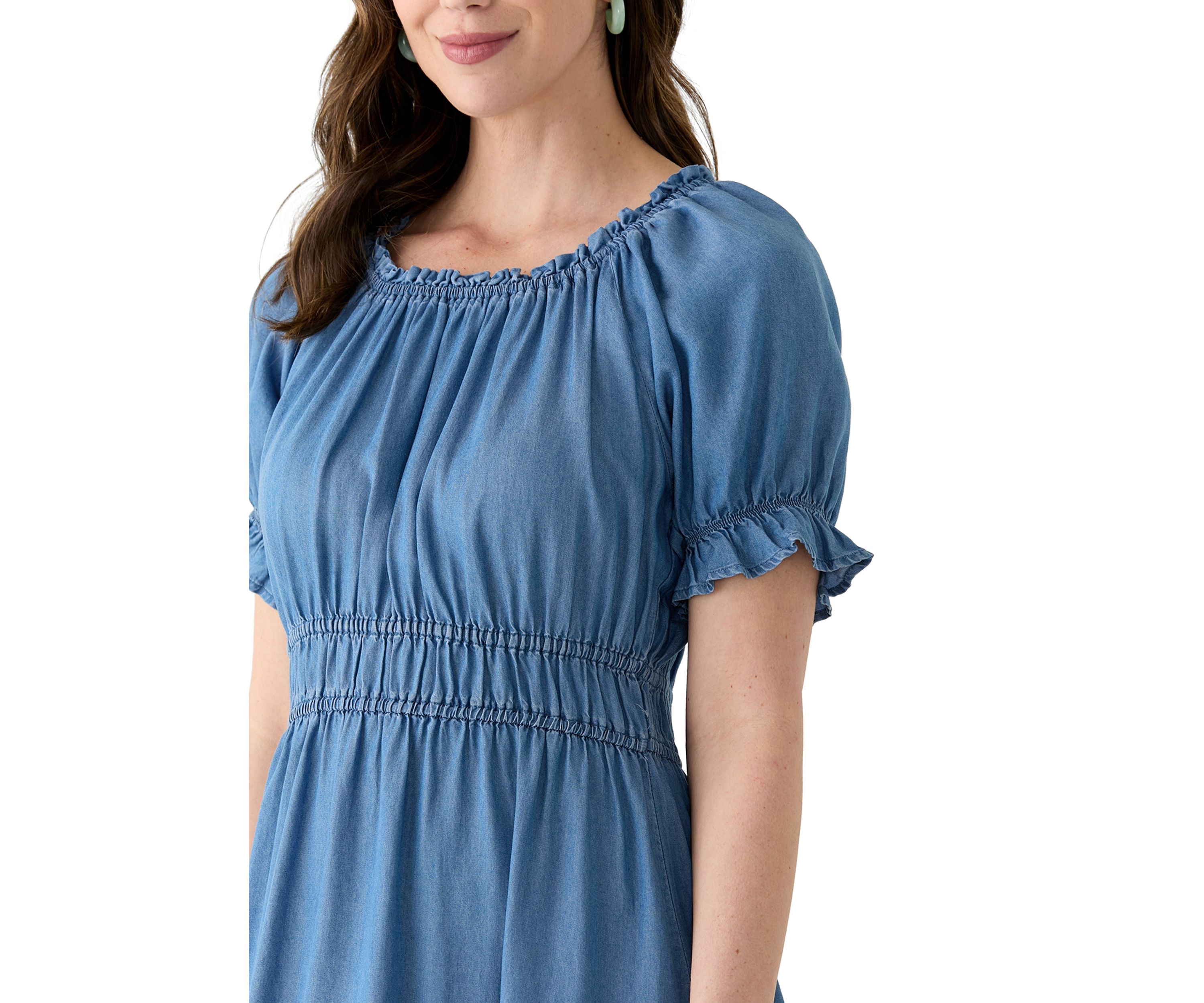 Womens Linen Midi Dress