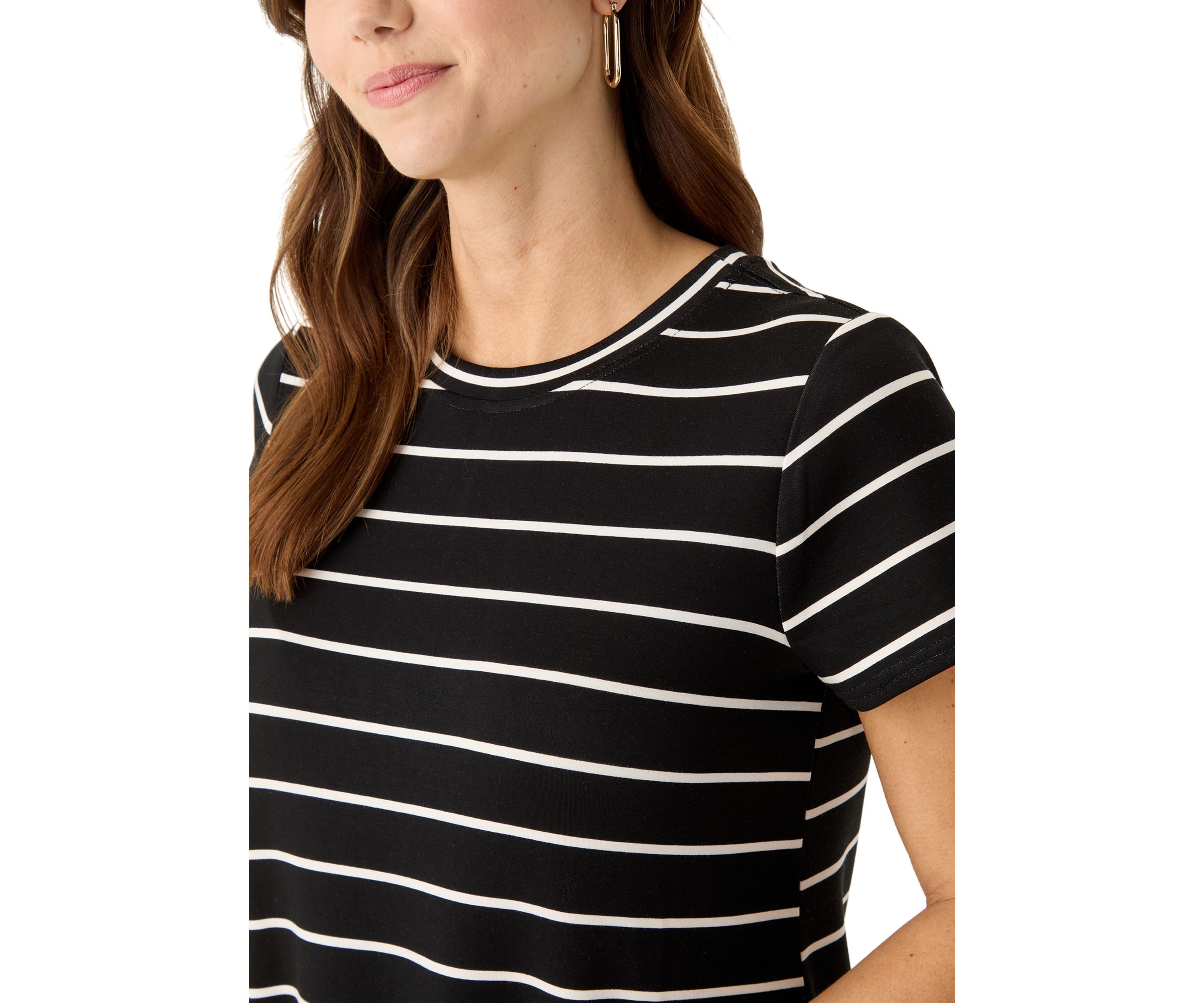 Womens Short Sleeve Split Hem Midi Dress