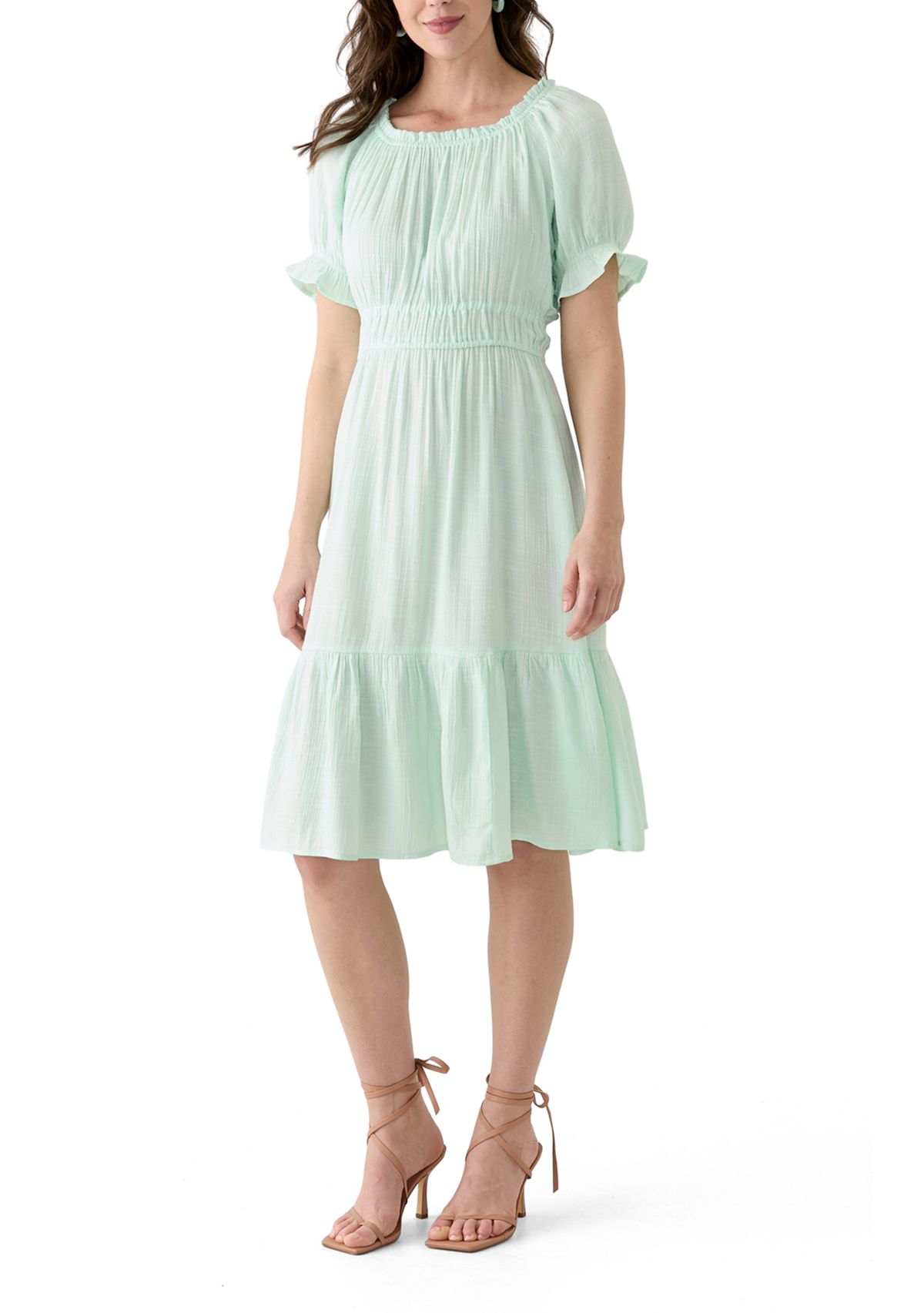 Womens Linen Midi Dress