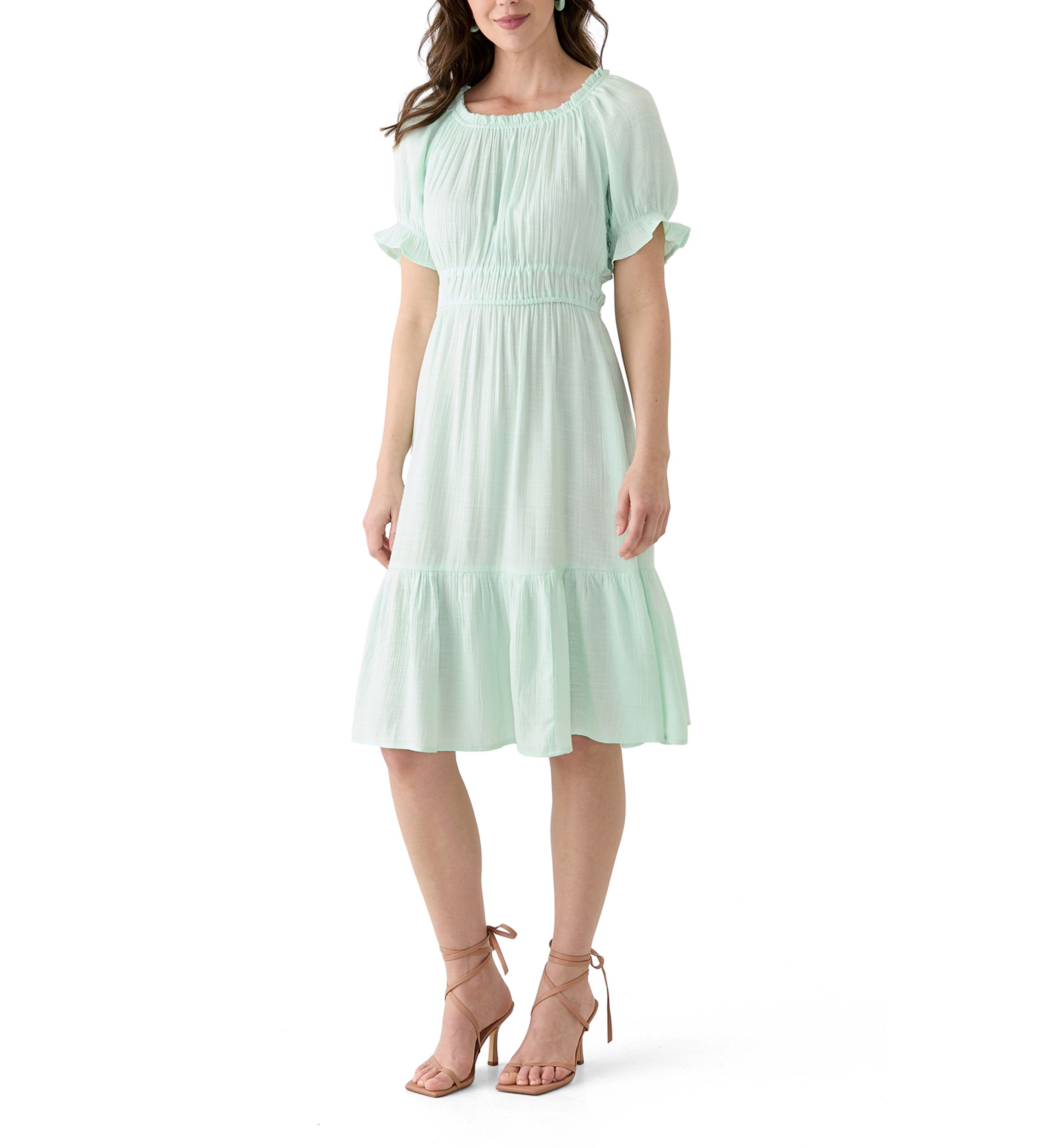 Womens Linen Midi Dress