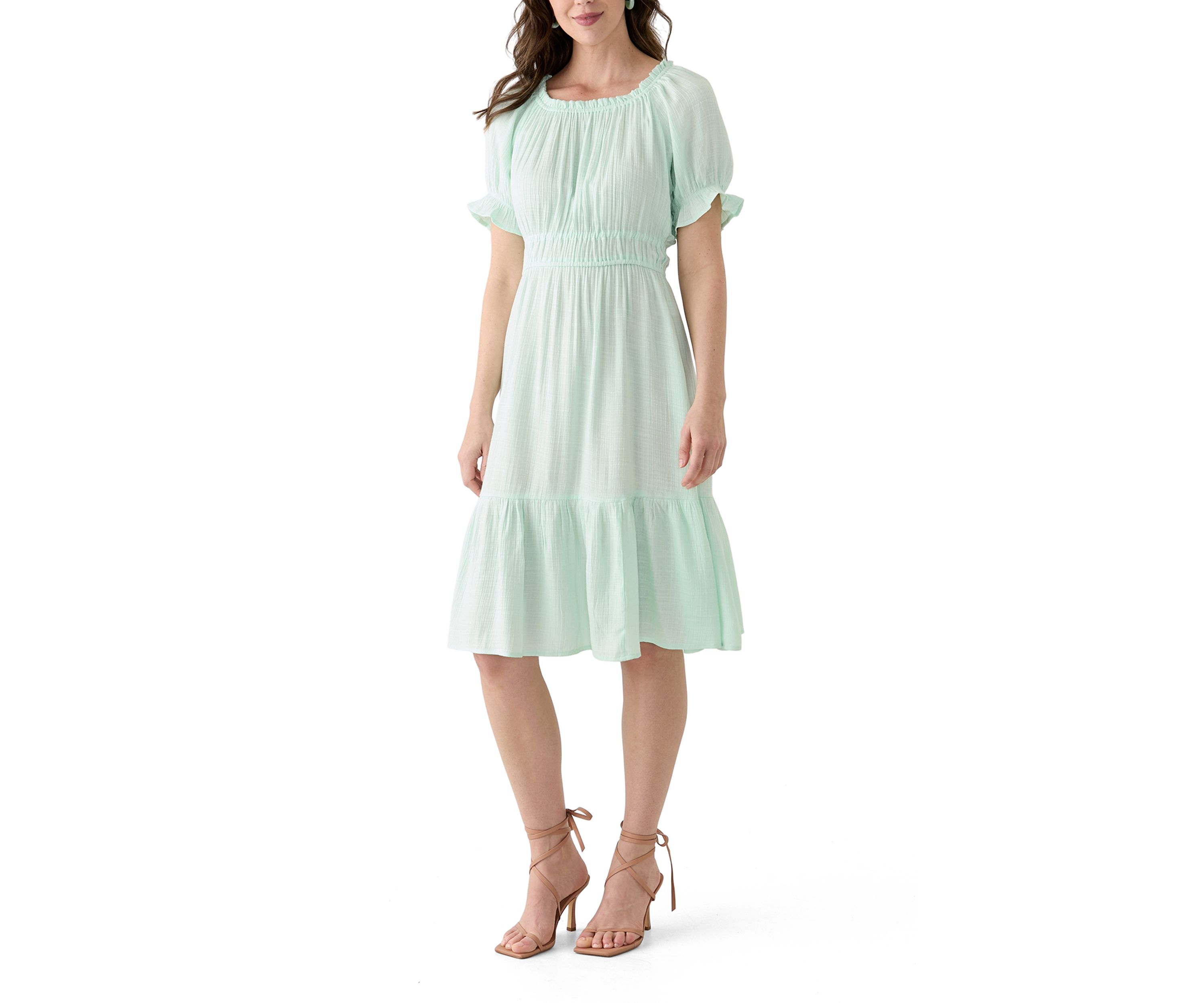 Womens Linen Midi Dress
