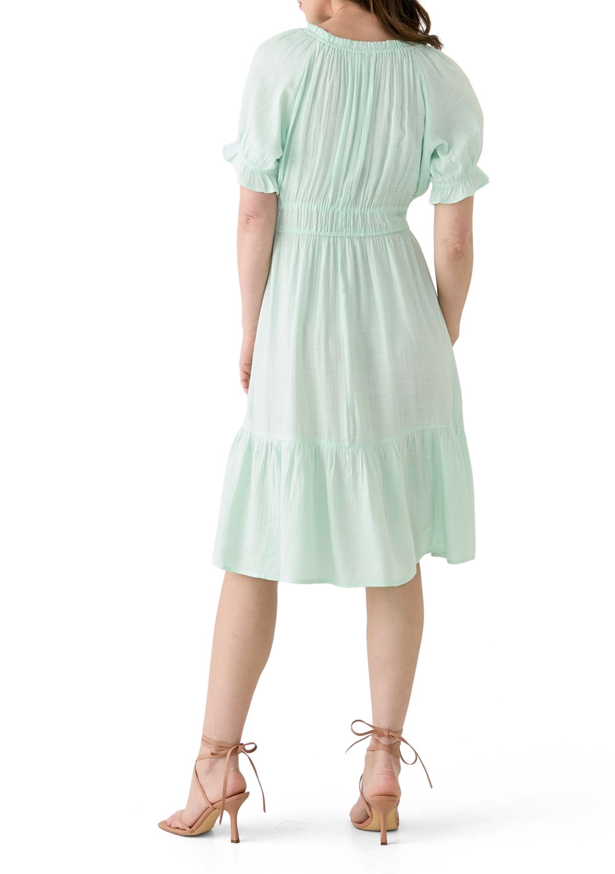 Womens Linen Midi Dress