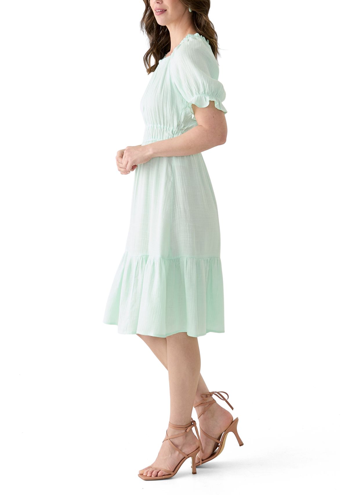 Womens Linen Midi Dress