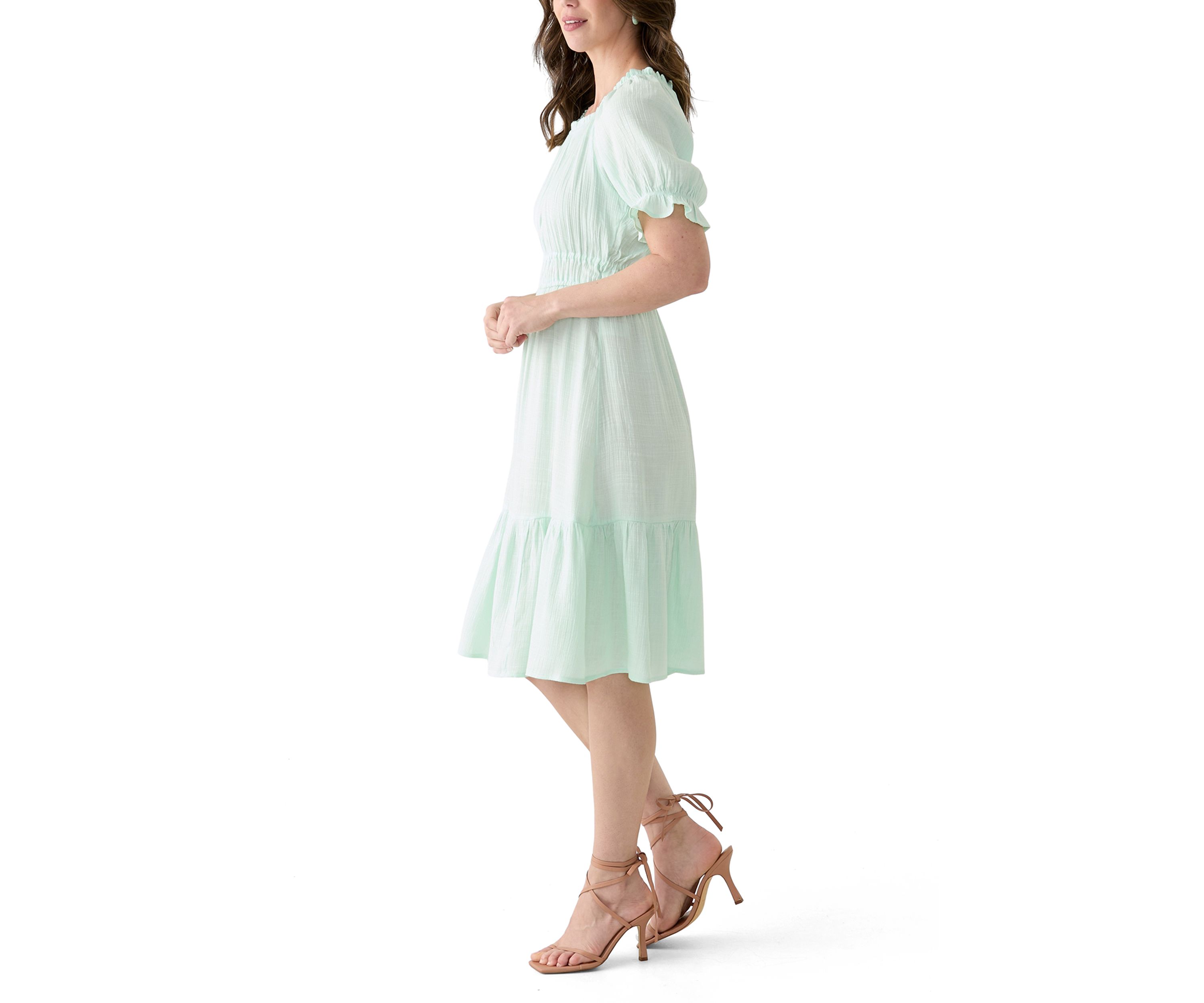 Womens Linen Midi Dress