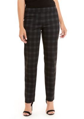 New Directions® Women's Ponte Plaid Straight Pants | belk