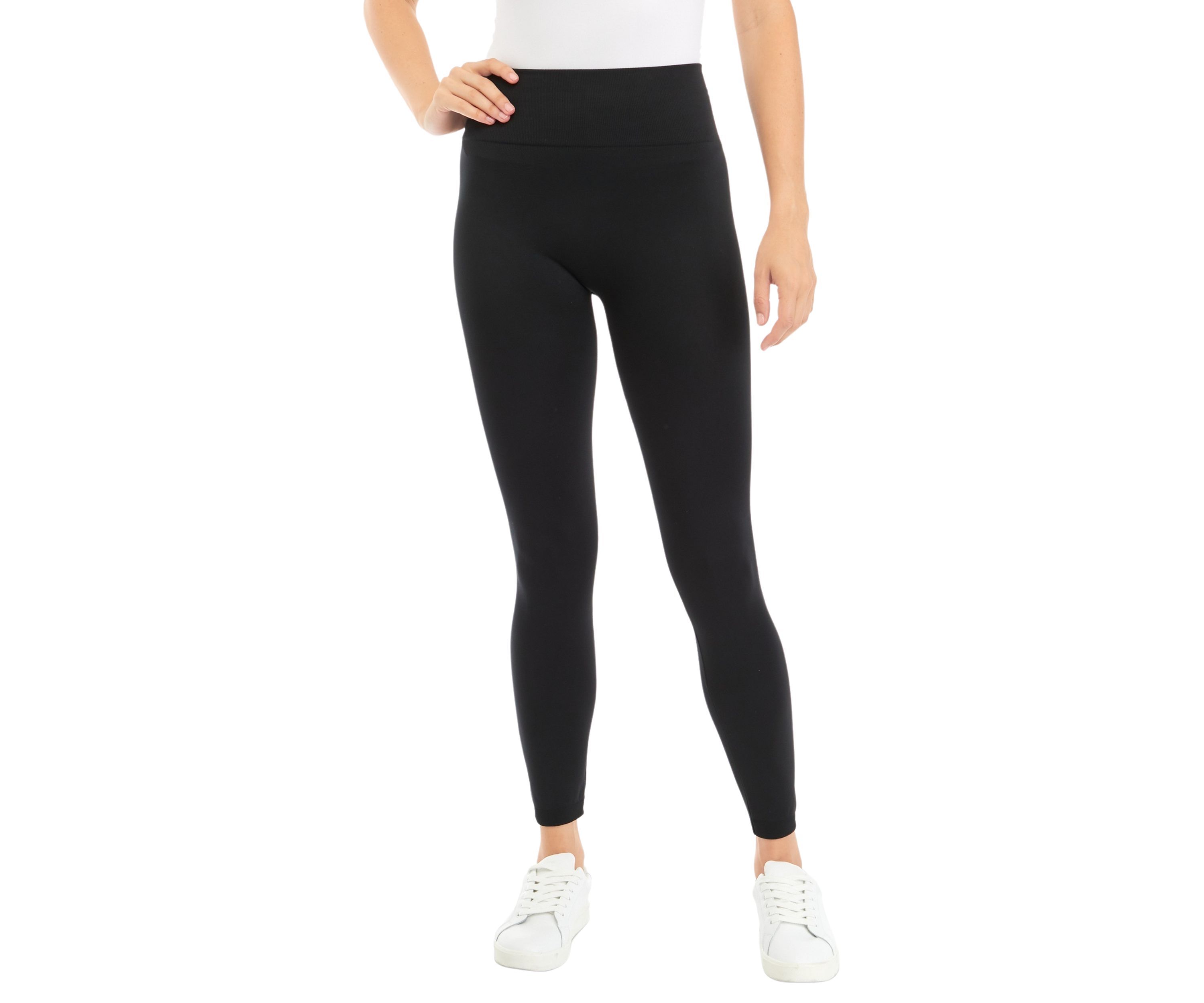 Womens Solid Fleece Lined Leggings