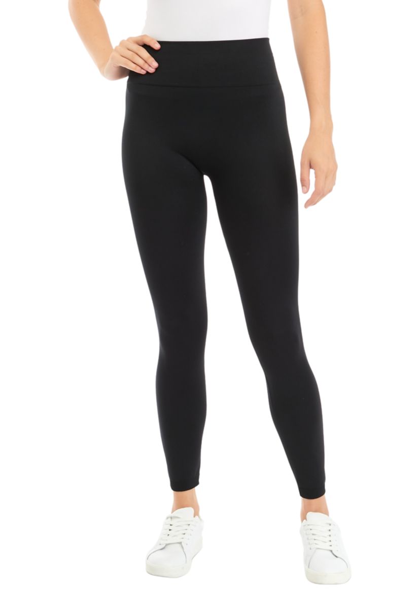 Womens Solid Fleece Lined Leggings