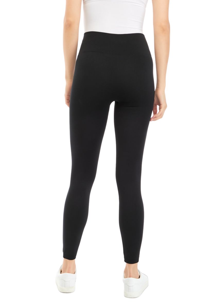 Womens Solid Fleece Lined Leggings