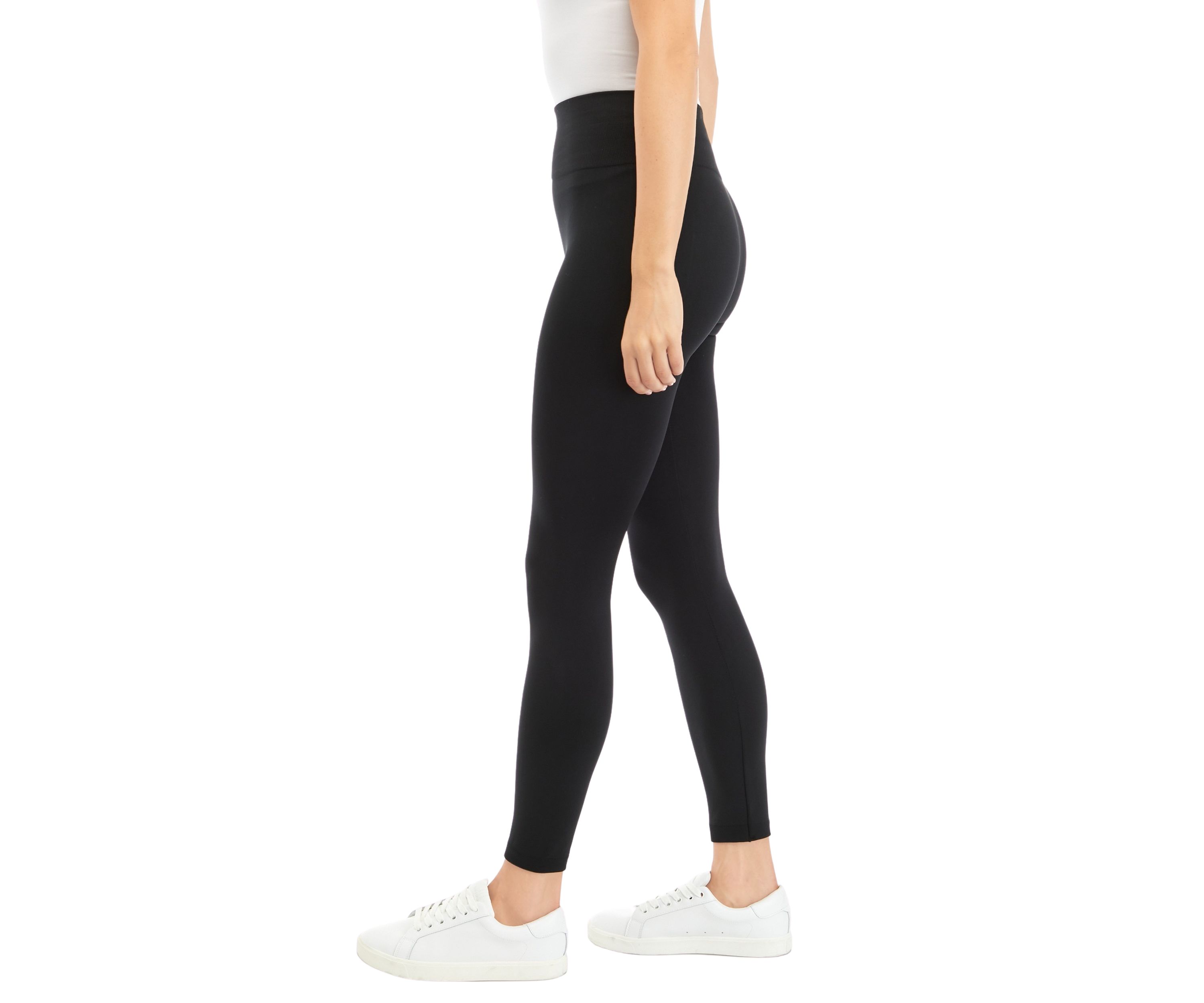 Womens Solid Fleece Lined Leggings
