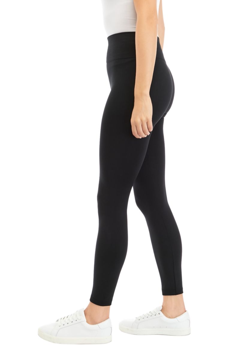 Womens Solid Fleece Lined Leggings