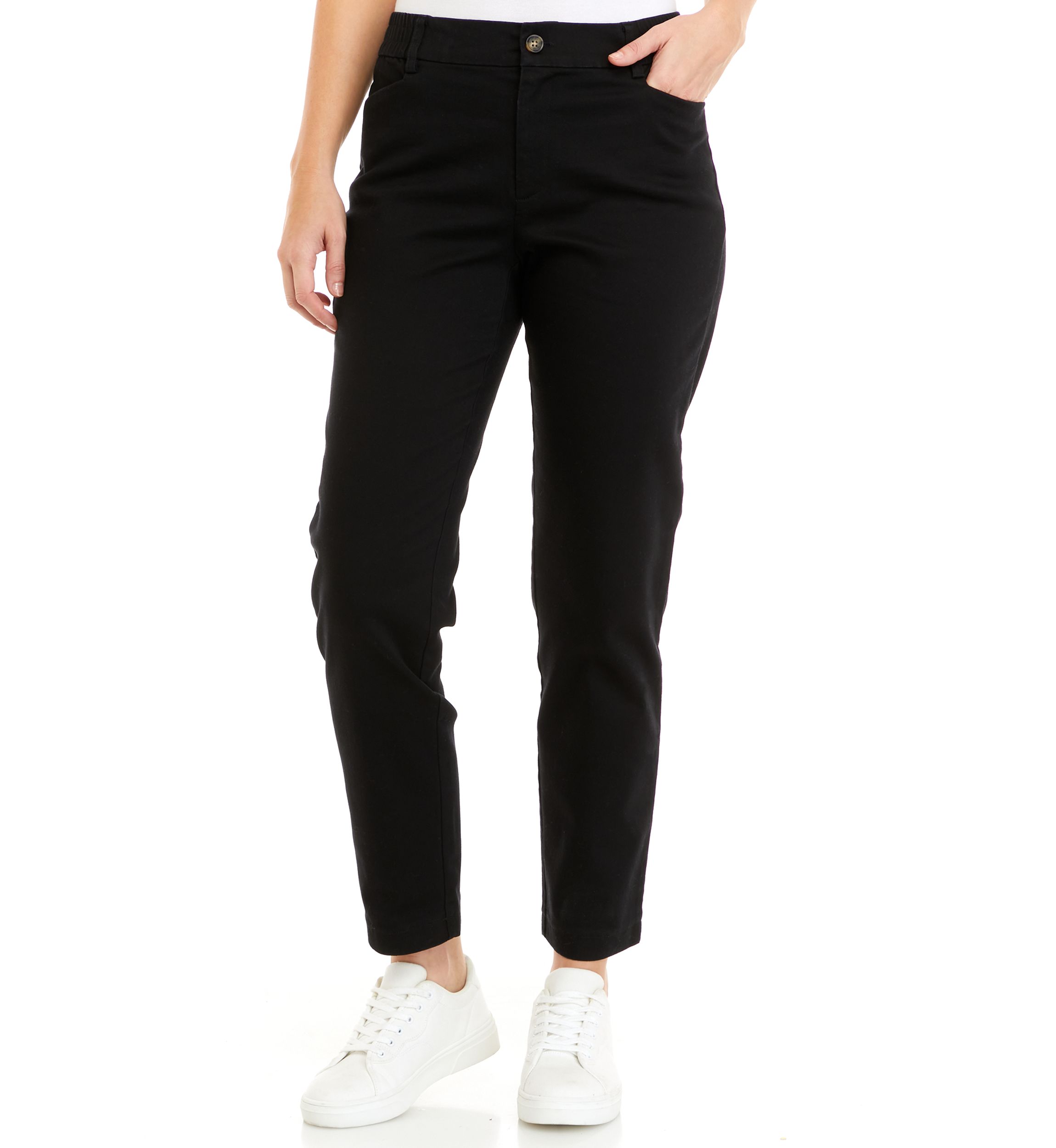 Womens Elastic Back Twill Pants
