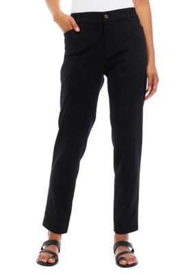 Buy Eddie Bauer women stretch brand logo capri pants black Online