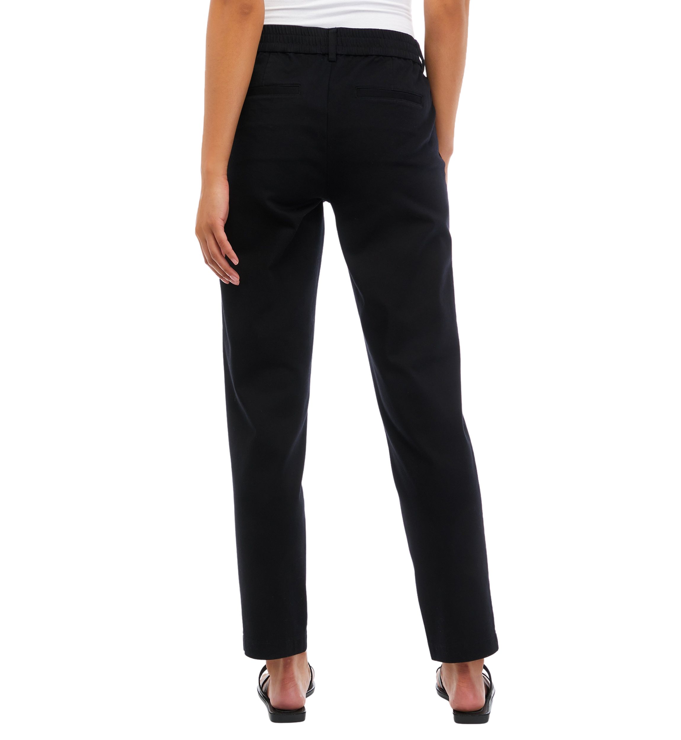 Womens Elastic Back Straight Leg Pants