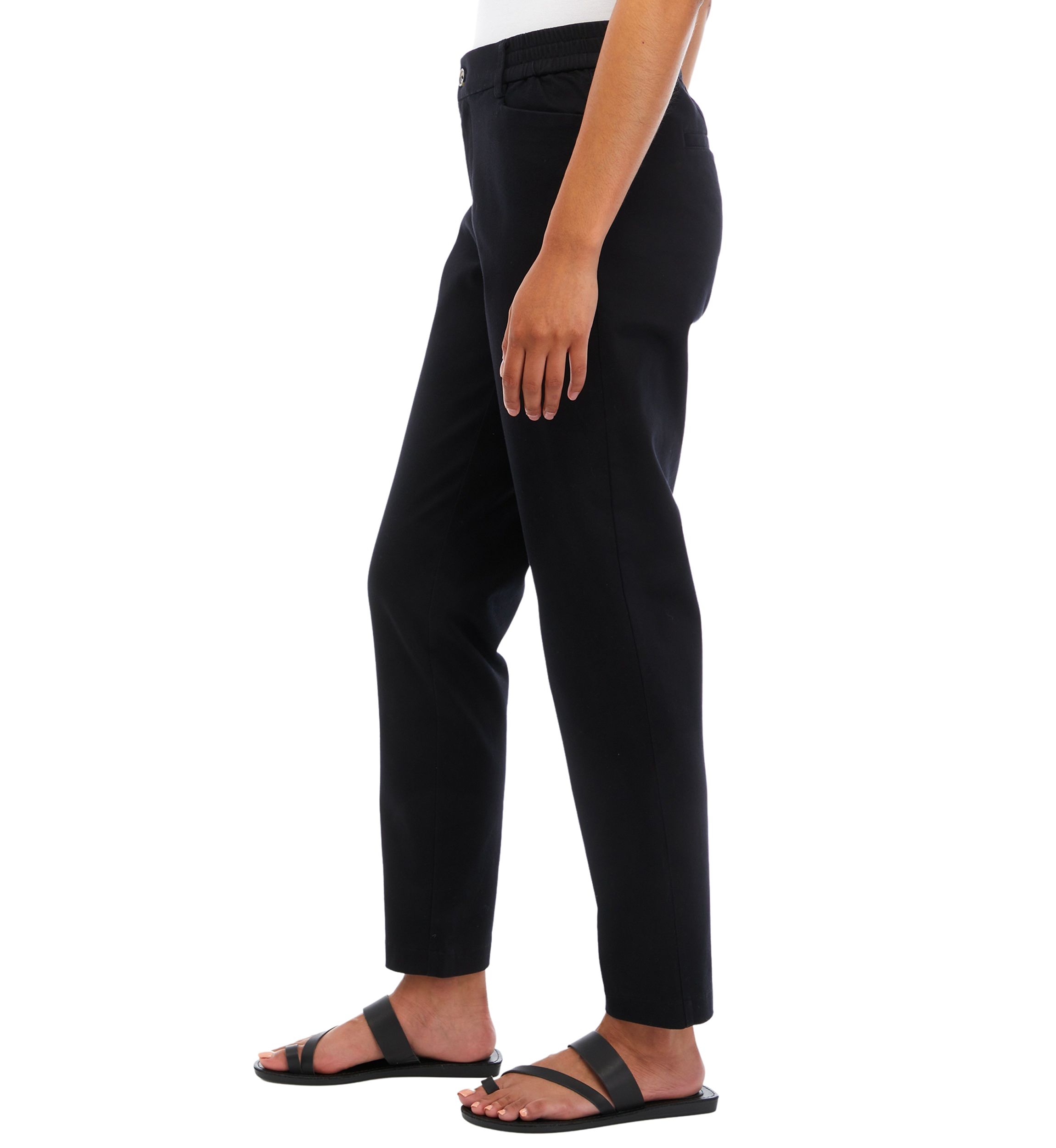 Womens Elastic Back Straight Leg Pants