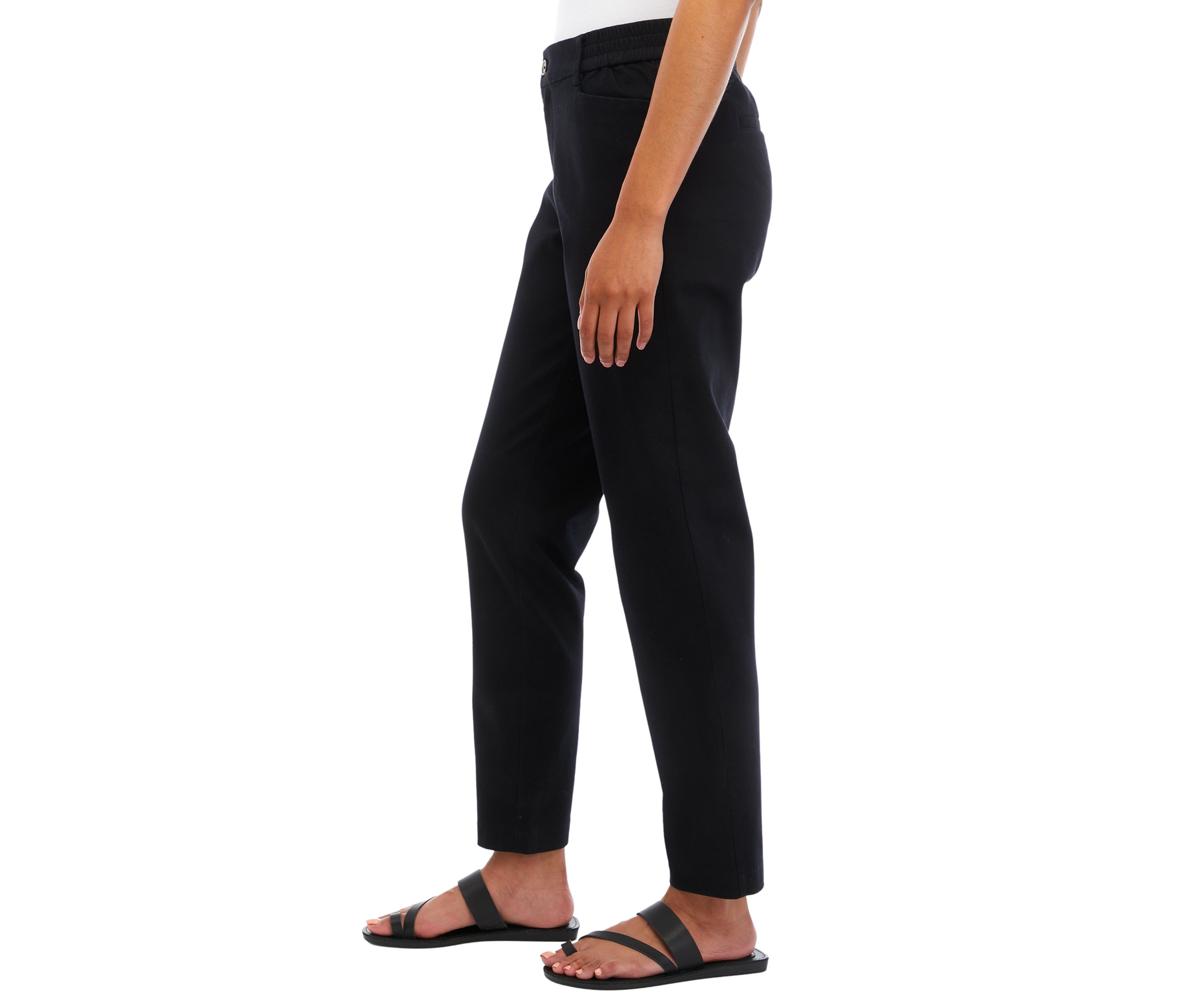 Womens Elastic Back Straight Leg Pants