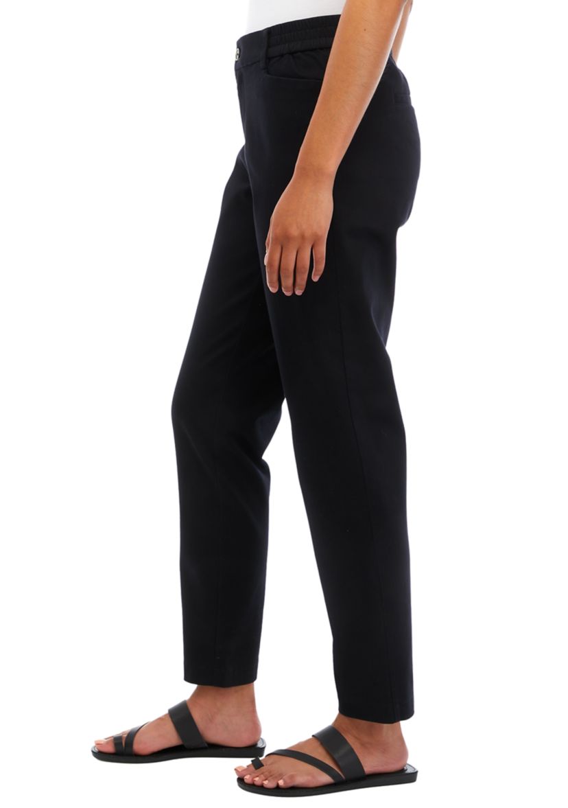 Womens Elastic Back Straight Leg Pants