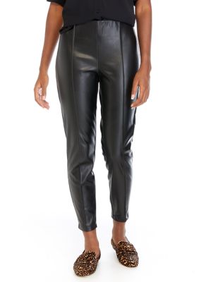 petite faux leather pants