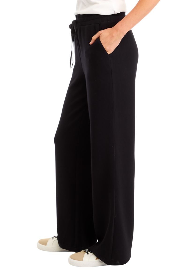 Petite Tie Waist Wide Leg Pants 