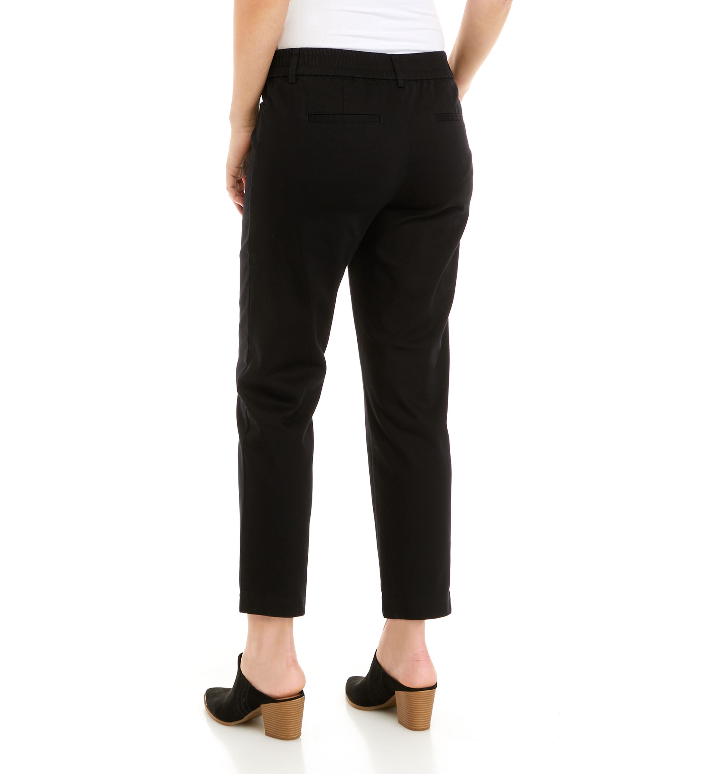 Petite Elastic Back Twill Pants