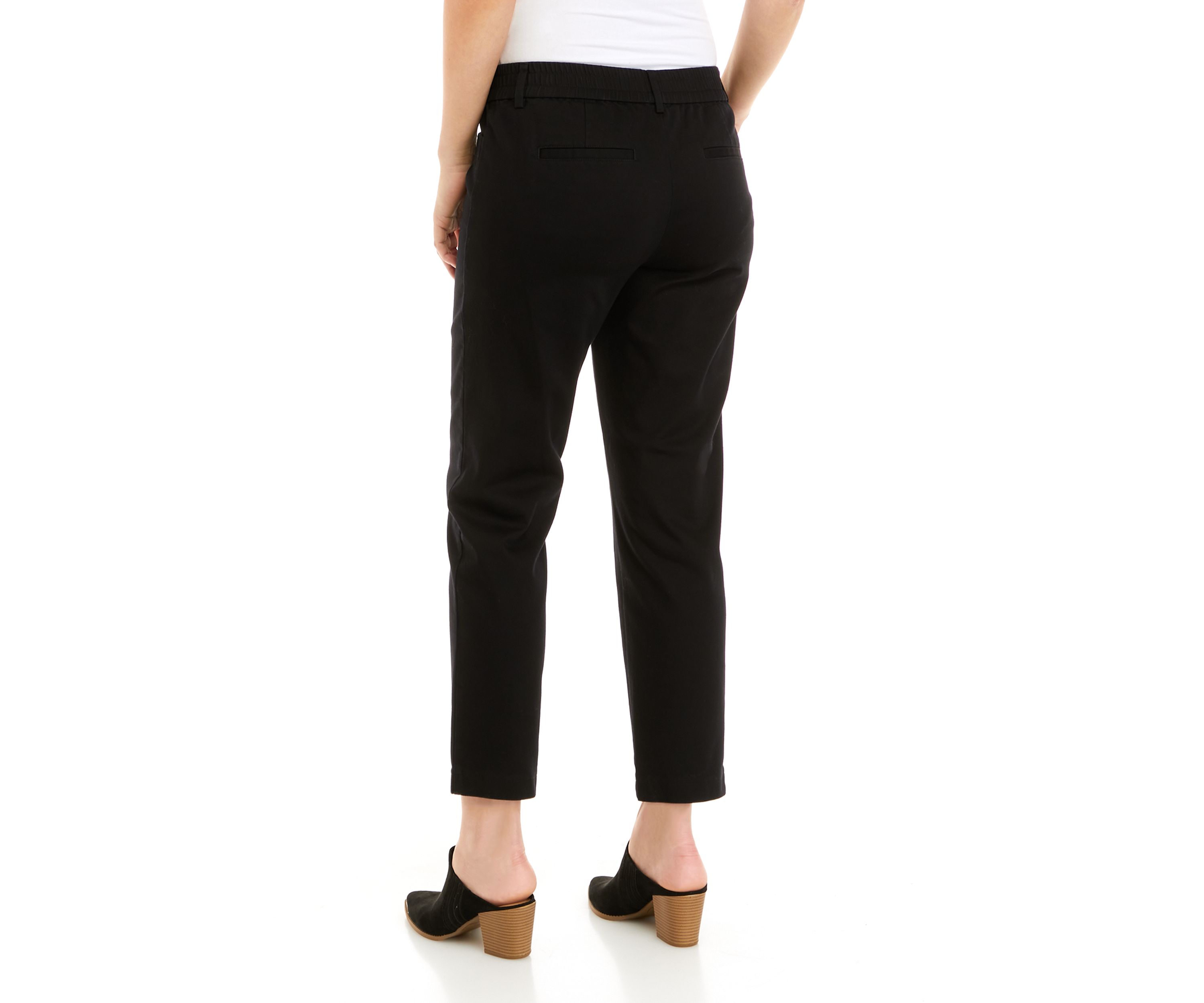 Petite Elastic Back Twill Pants