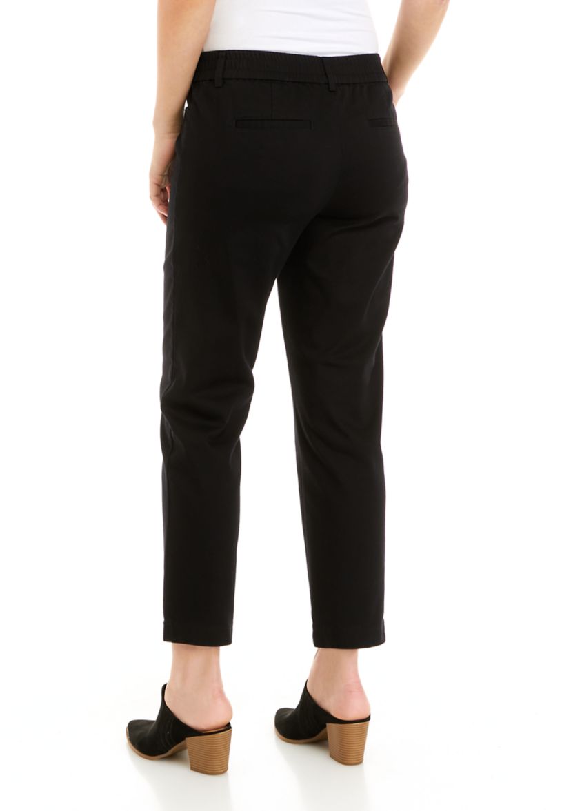 Petite Elastic Back Twill Pants