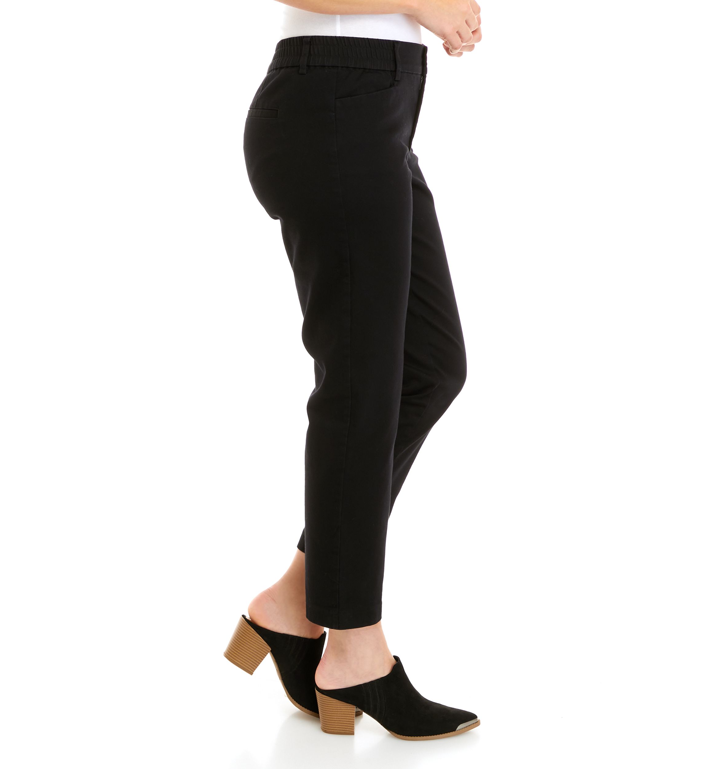 Petite Elastic Back Twill Pants