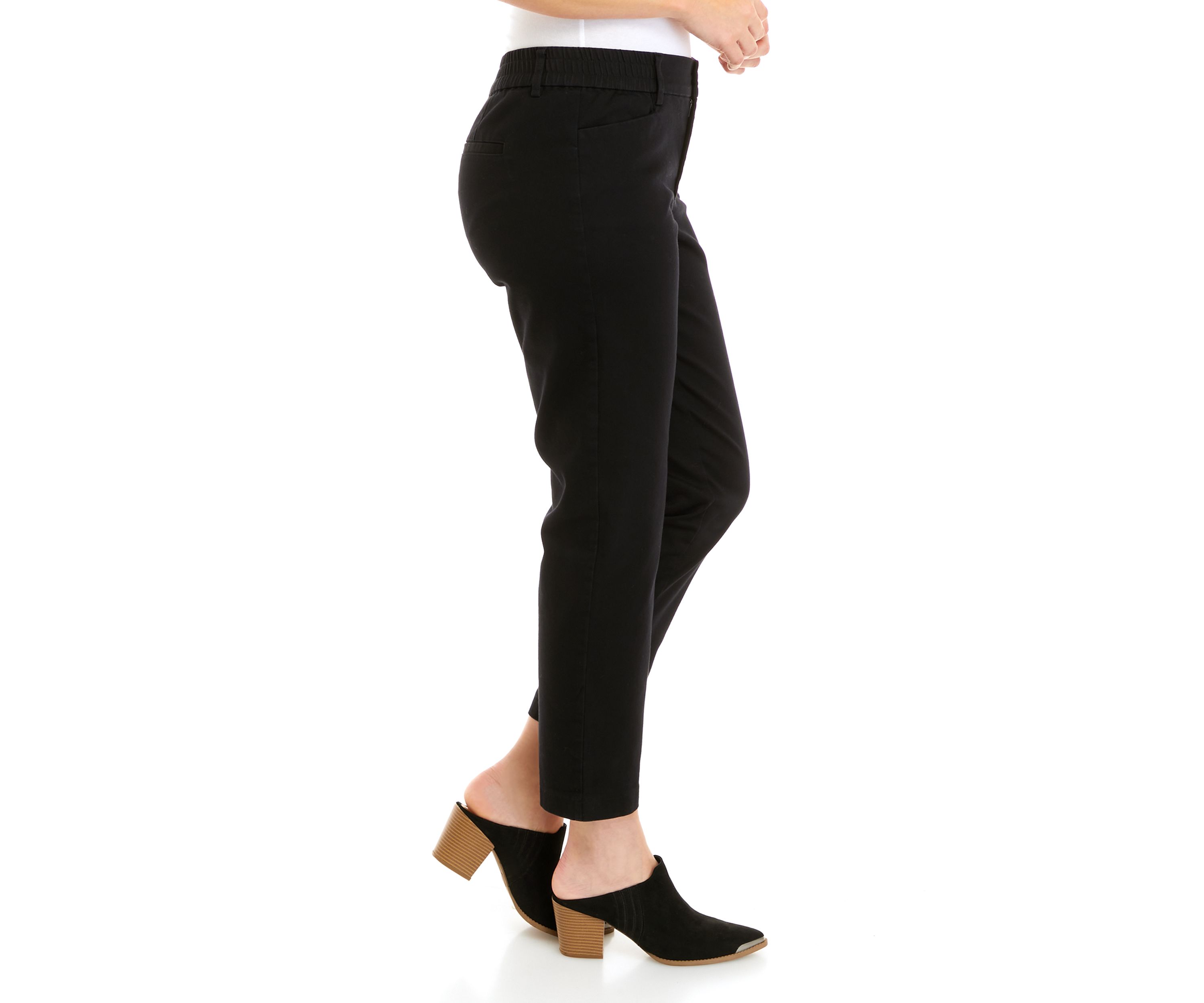 Petite Elastic Back Twill Pants
