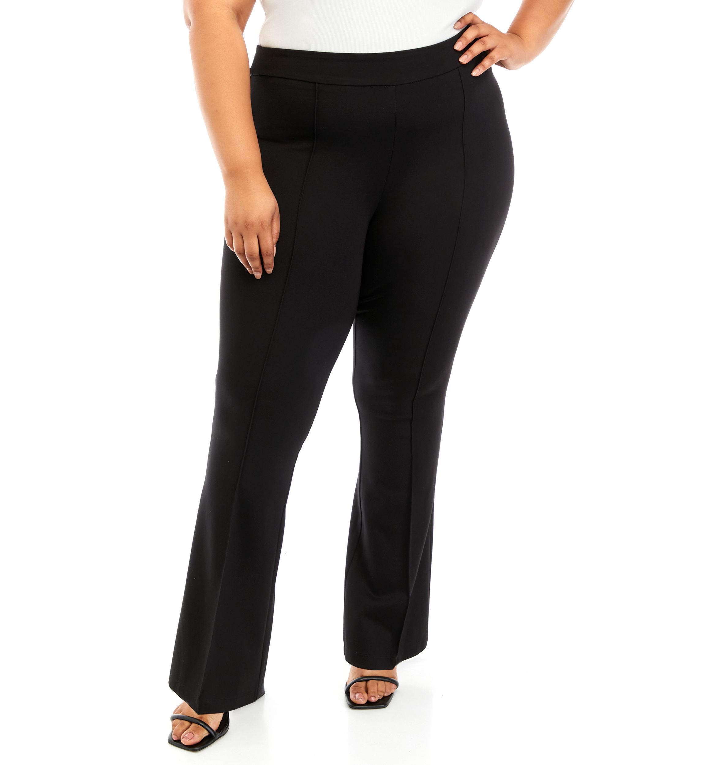 Plus Size Ponte Flare Pants