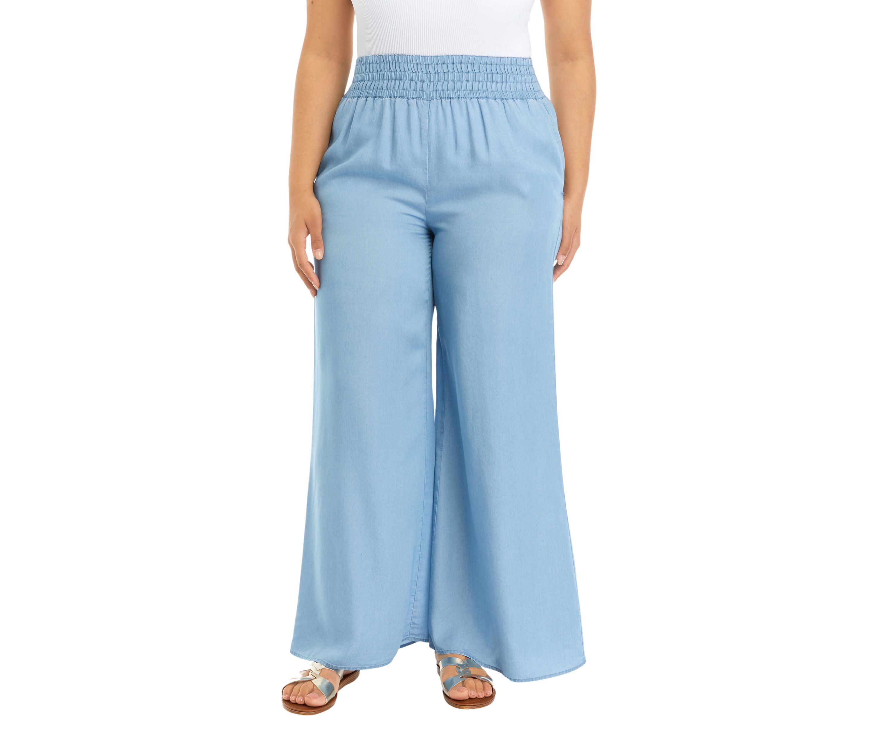 Plus Size Smocked Waist Swing Pants