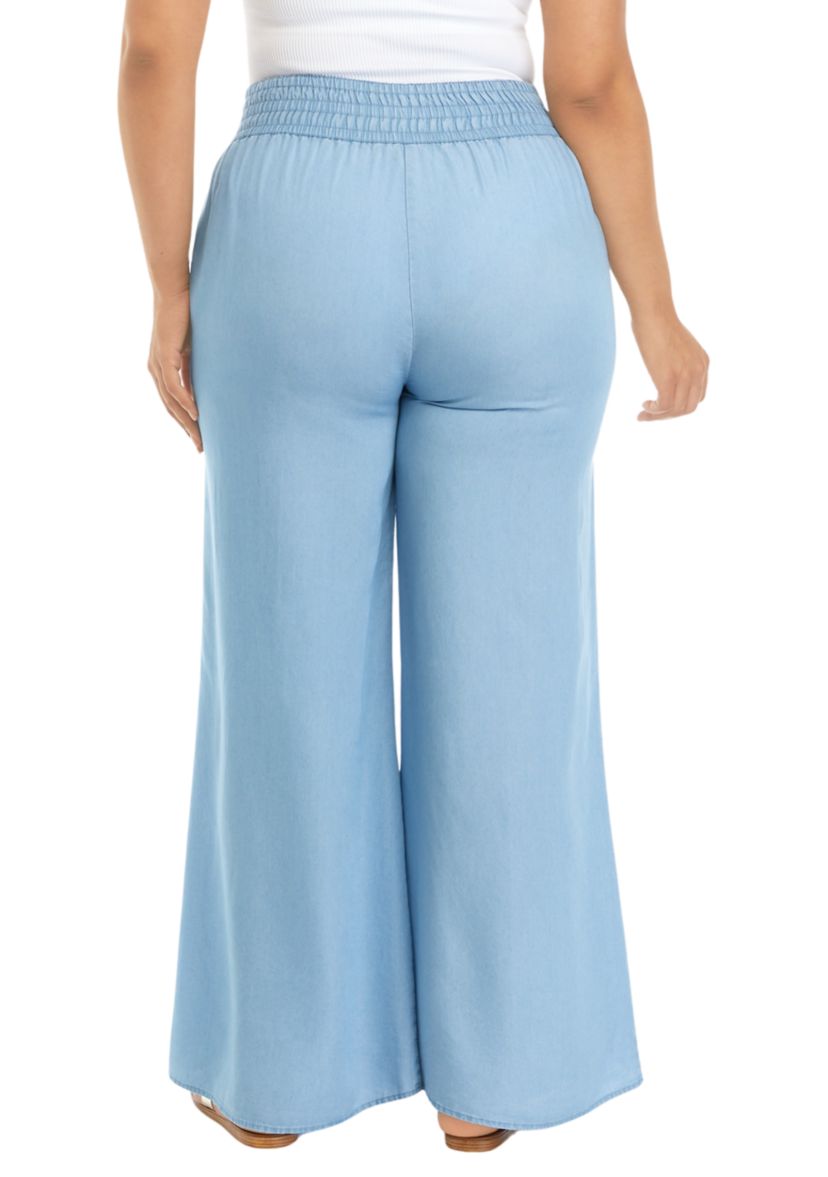 Plus Size Smocked Waist Swing Pants