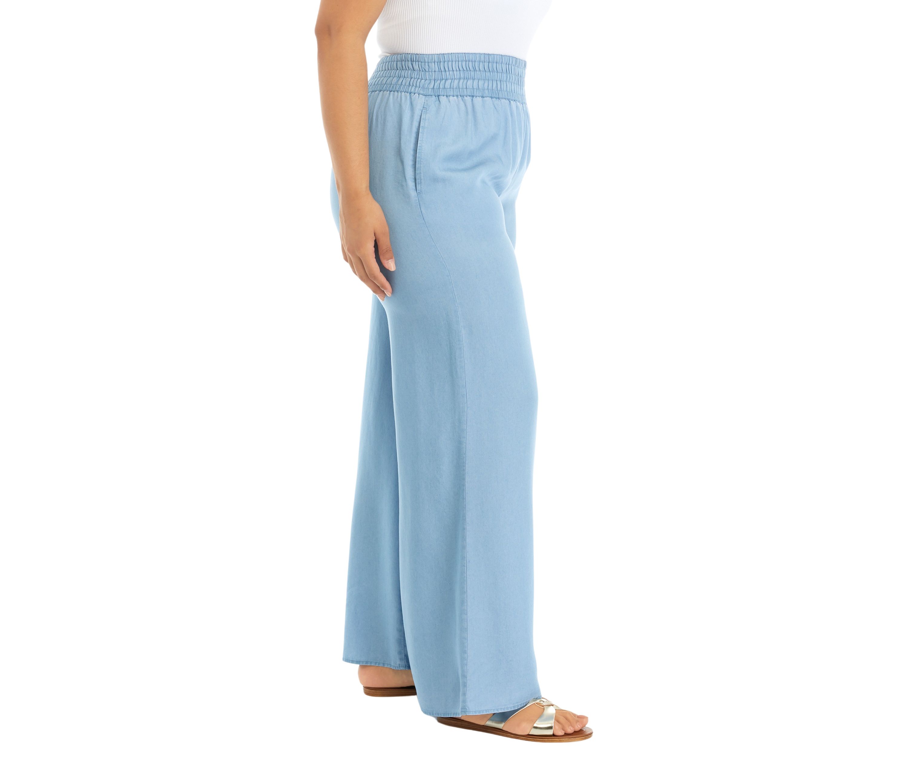 Plus Size Smocked Waist Swing Pants