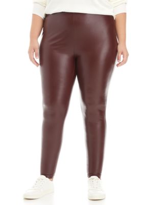 Spanx Plus Size Faux Leather Leggings Rich Olive