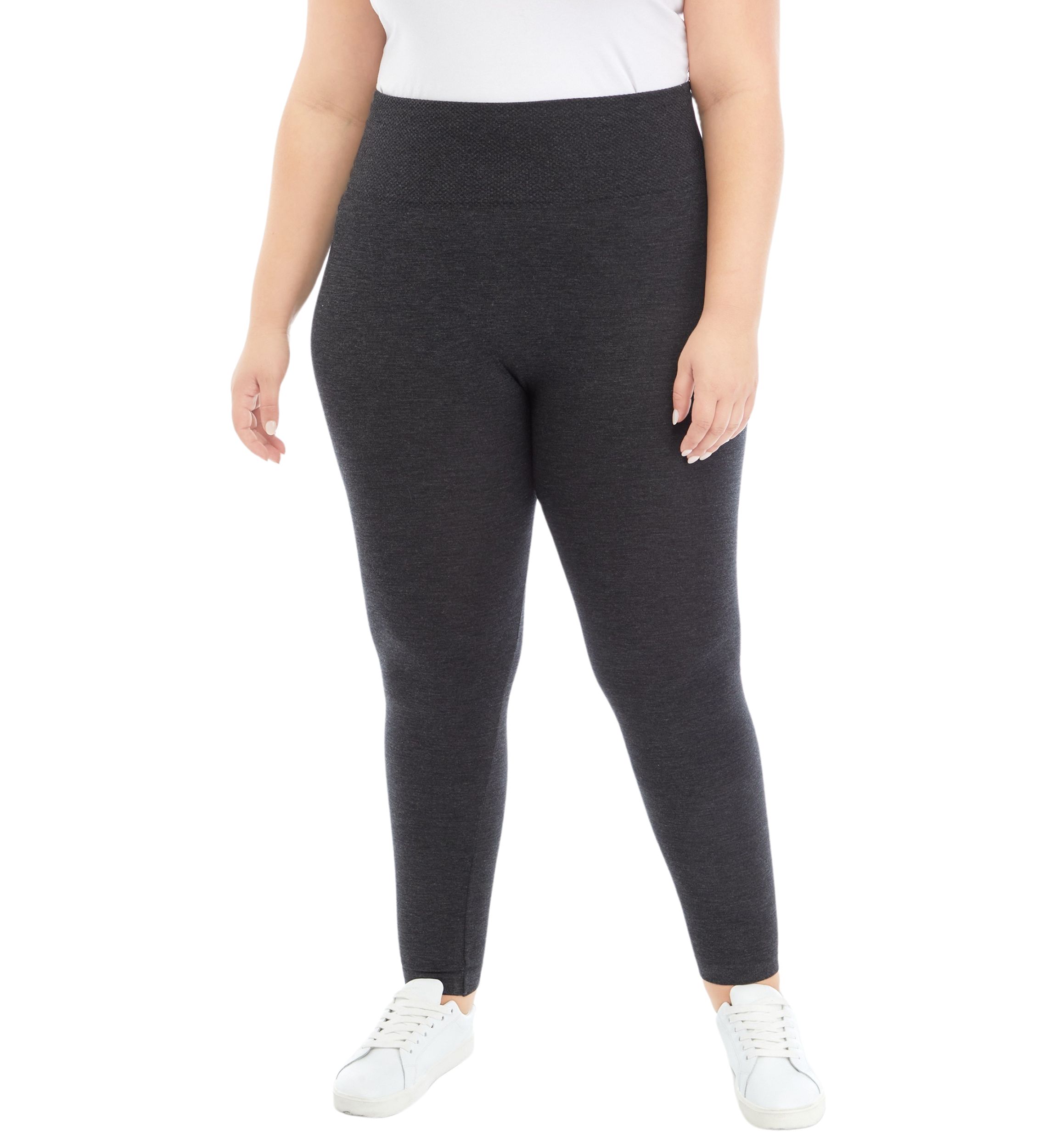  Plus Size Heather Gray Fleece Lined Leggings 