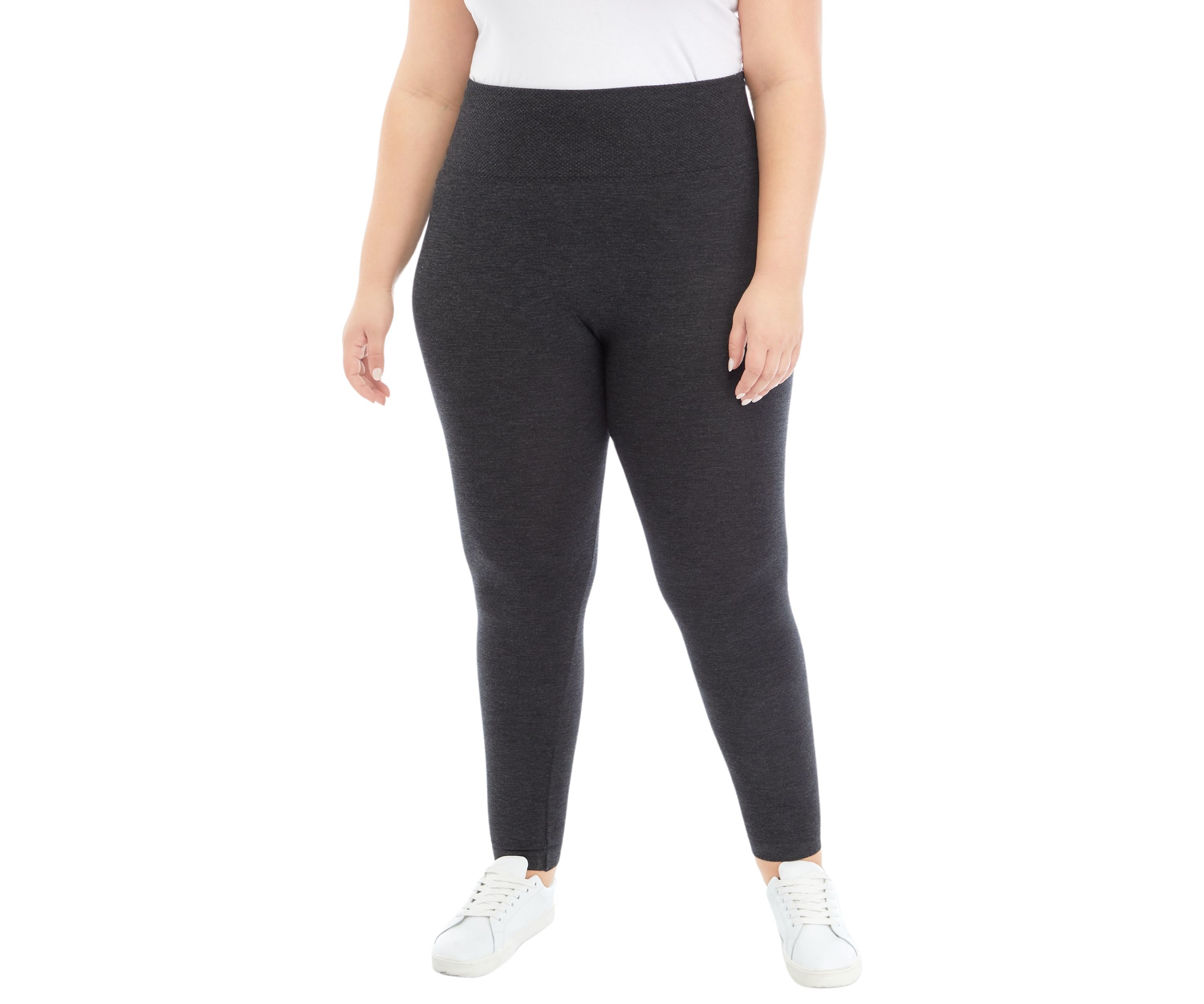  Plus Size Heather Gray Fleece Lined Leggings 