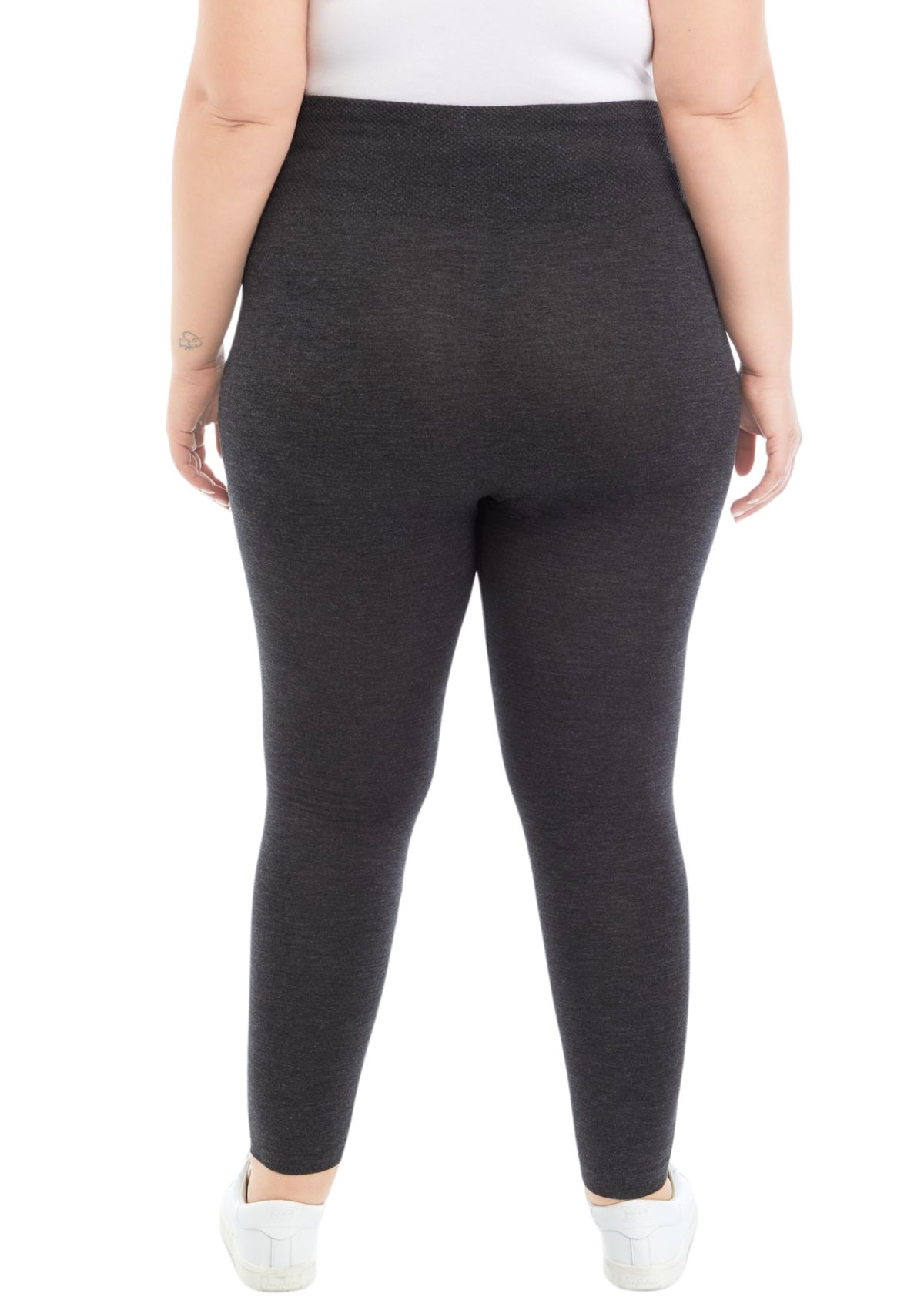  Plus Size Heather Gray Fleece Lined Leggings 