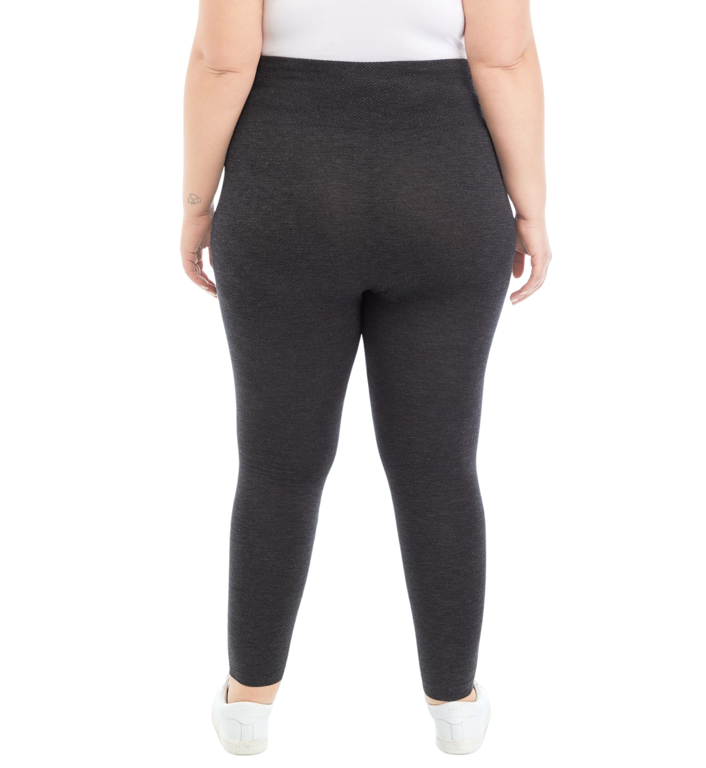  Plus Size Heather Gray Fleece Lined Leggings 