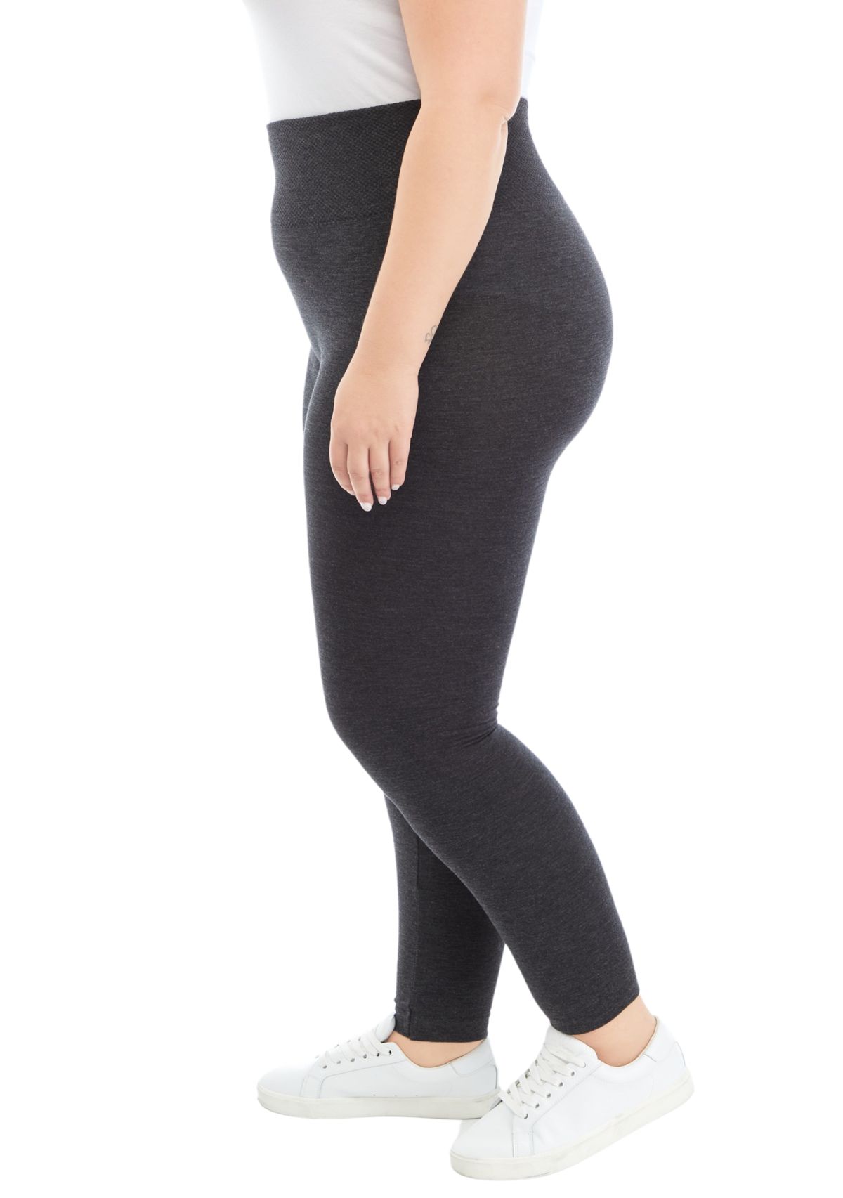  Plus Size Heather Gray Fleece Lined Leggings 