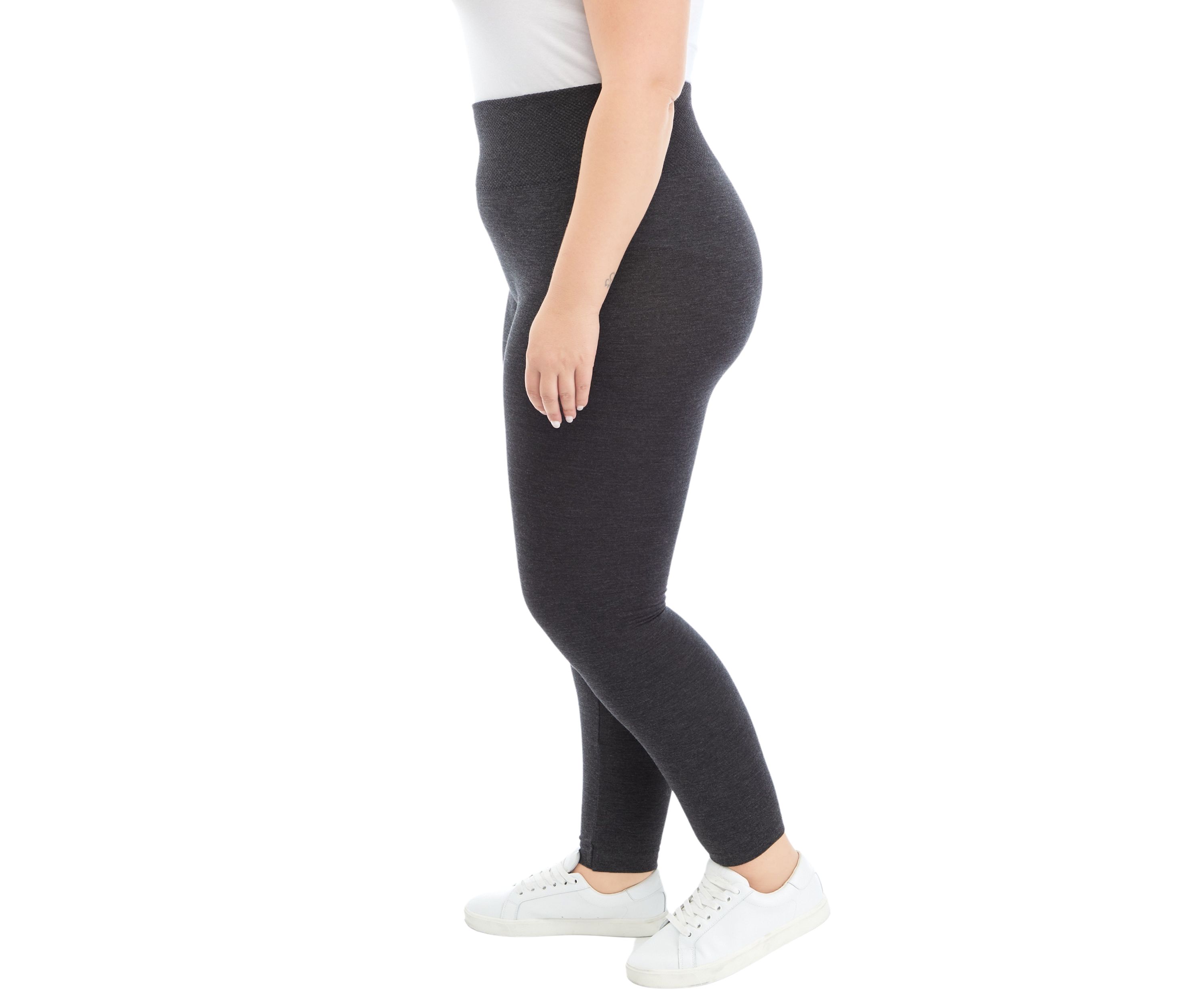  Plus Size Heather Gray Fleece Lined Leggings 