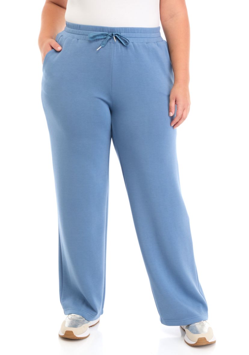 Plus Size Tie Waist Wide Leg Pants