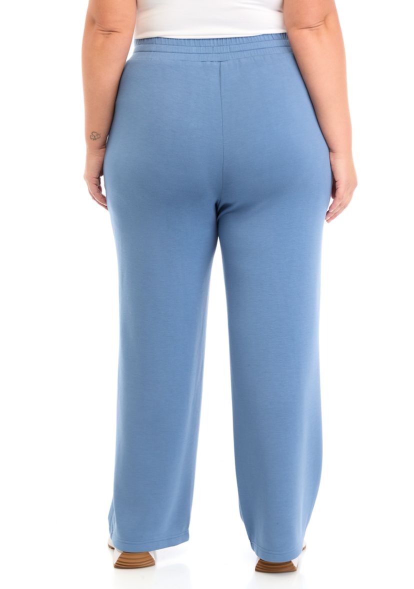 Plus Size Tie Waist Wide Leg Pants