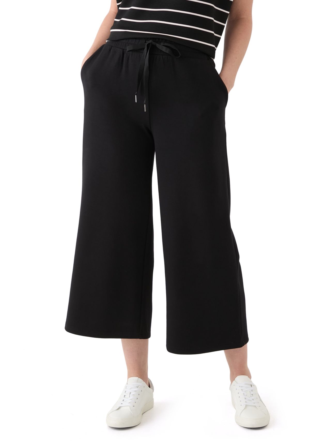 Womens Cropped Wide Leg Pants