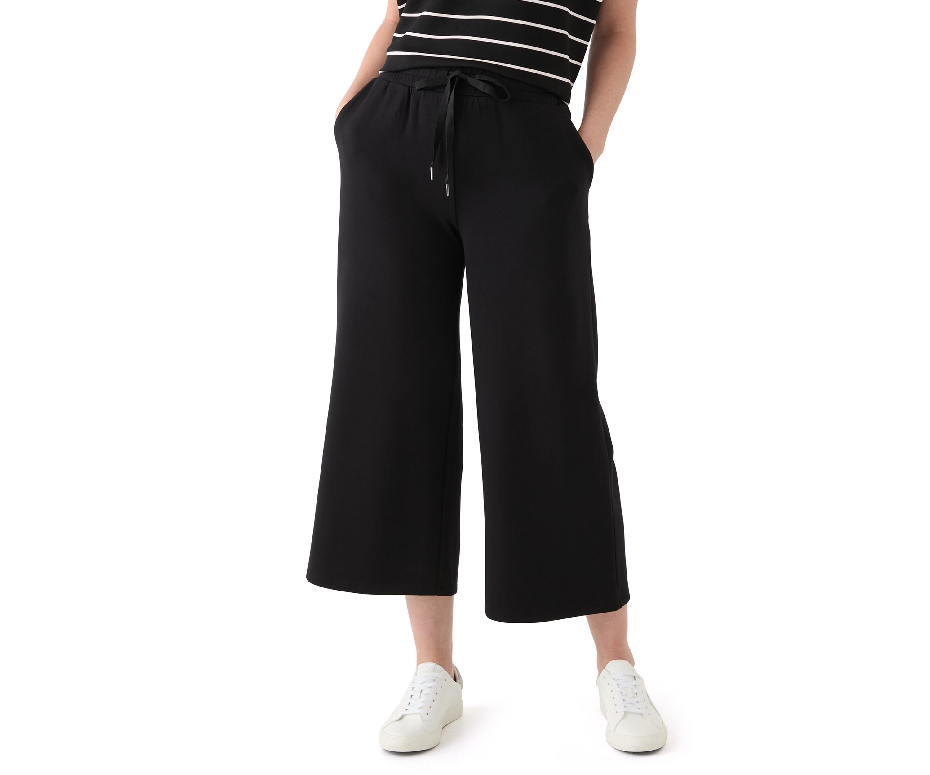 Womens Cropped Wide Leg Pants