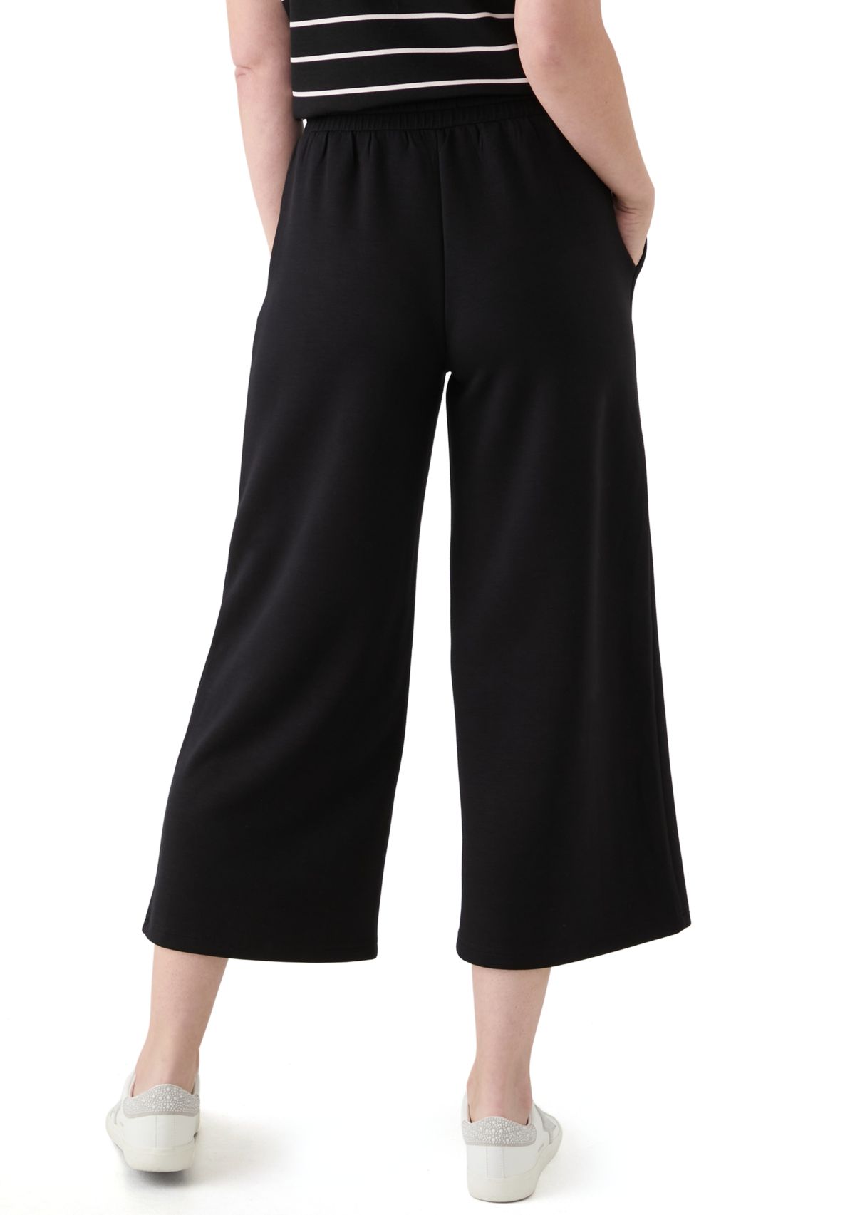 Womens Cropped Wide Leg Pants