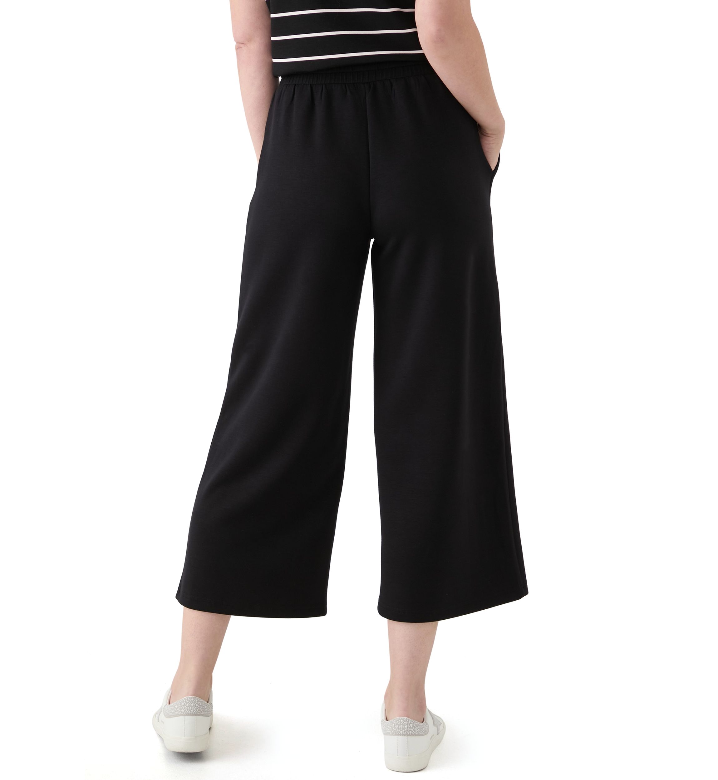 Womens Cropped Wide Leg Pants